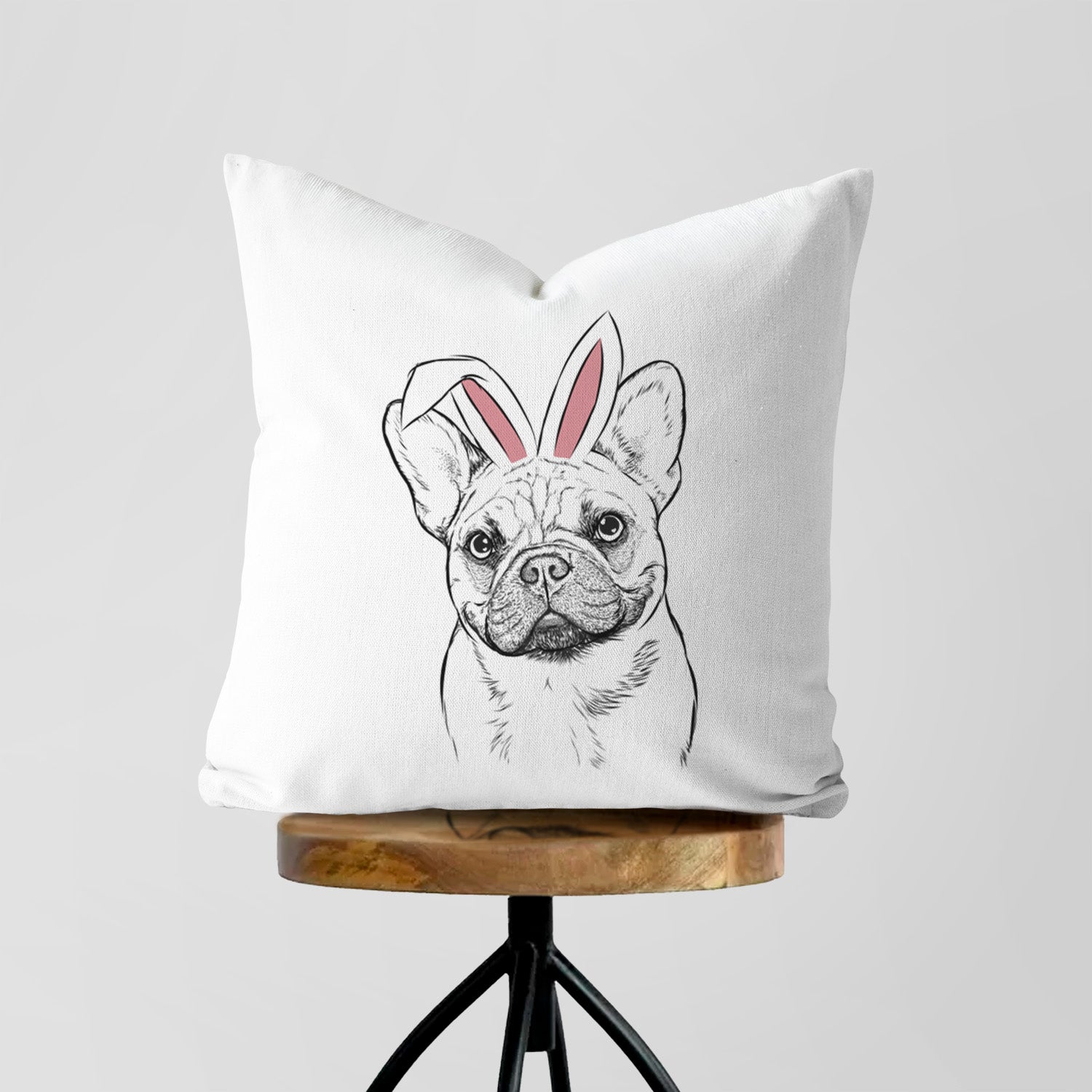 Chew Chew the French Bulldog - Throw Pillow Cover
