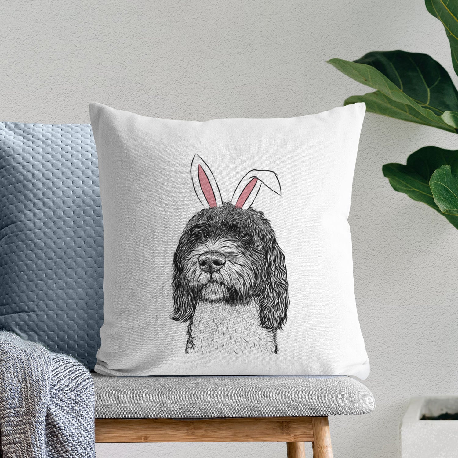 Chris the Portuguese Water Dog - Throw Pillow Cover
