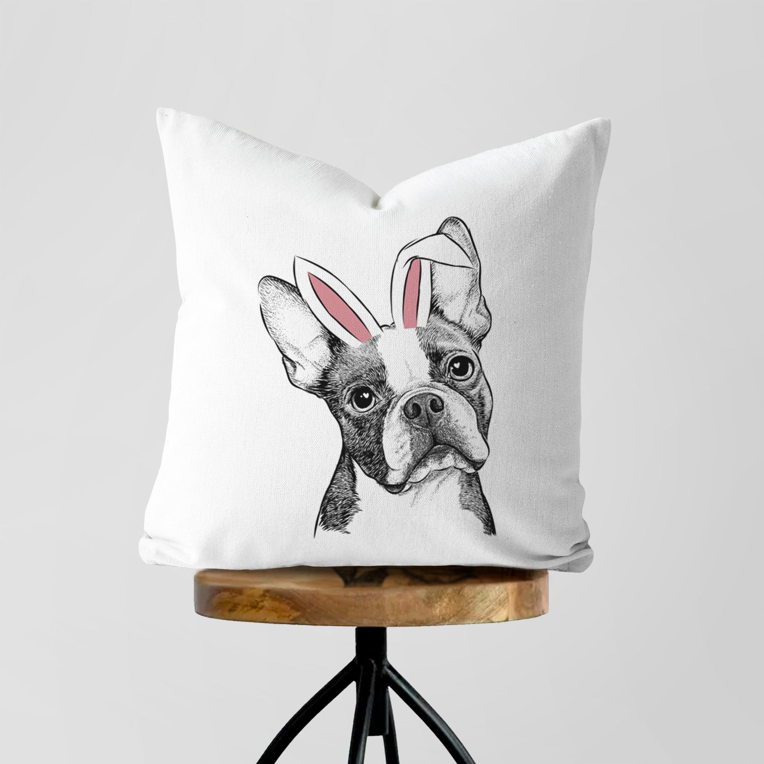 Dee Dee the Boston Terrier - Throw Pillow Cover