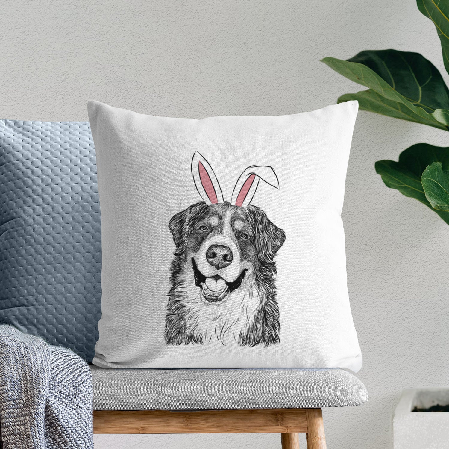 Eiger the Bernese Mountain Dog - Throw Pillow Cover