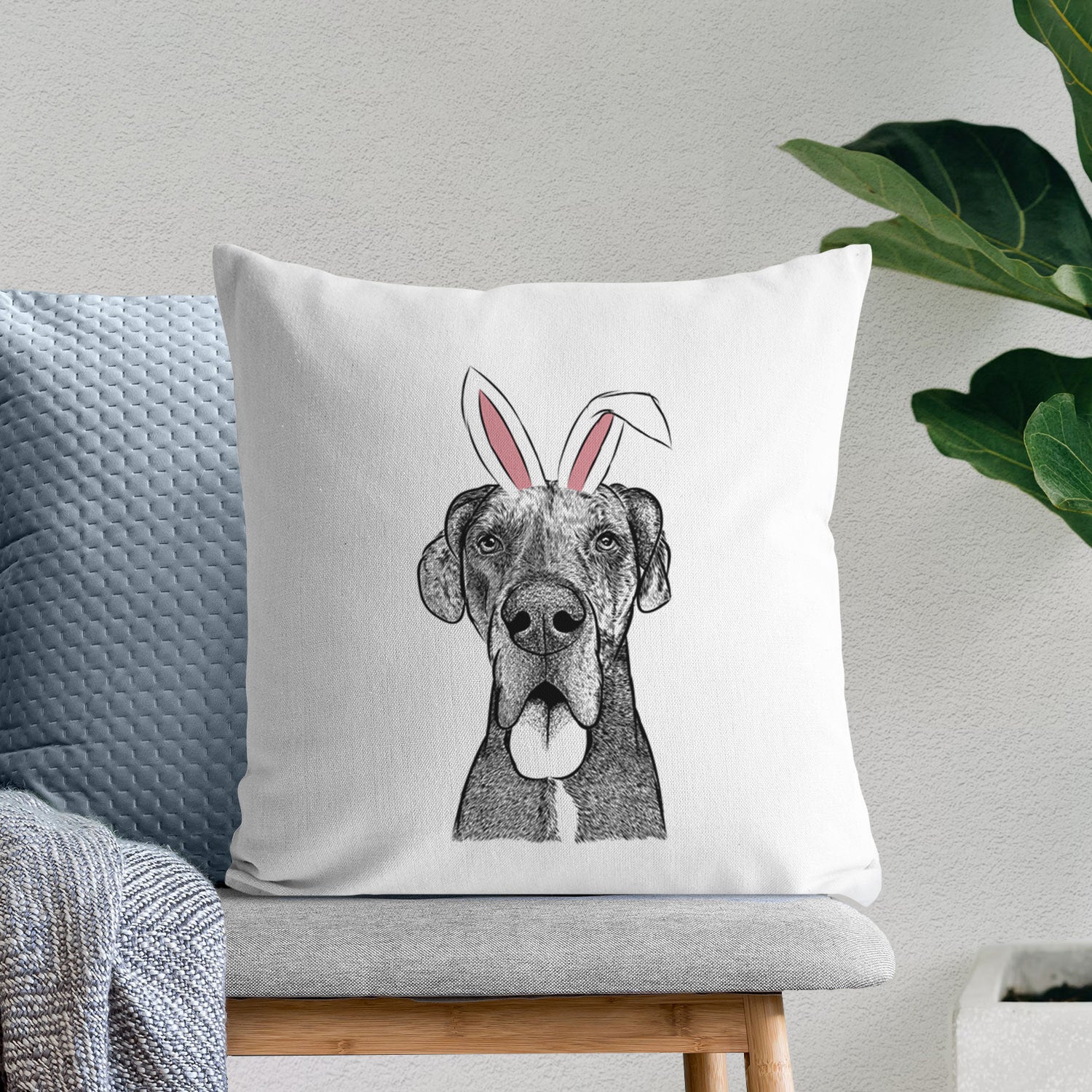 Eli the Great Dane - Throw Pillow Cover