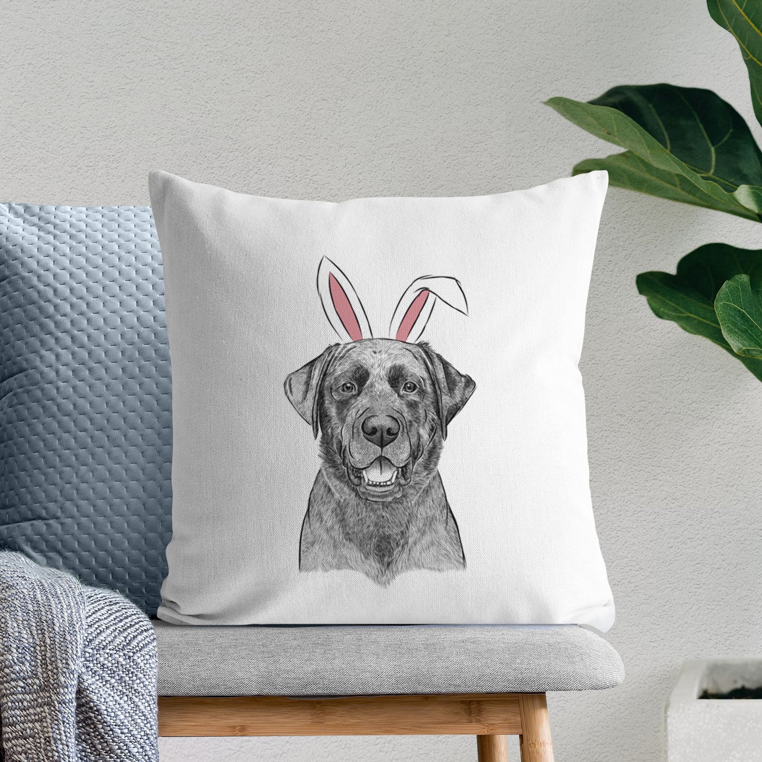 Heath the Black Lab - Throw Pillow Cover