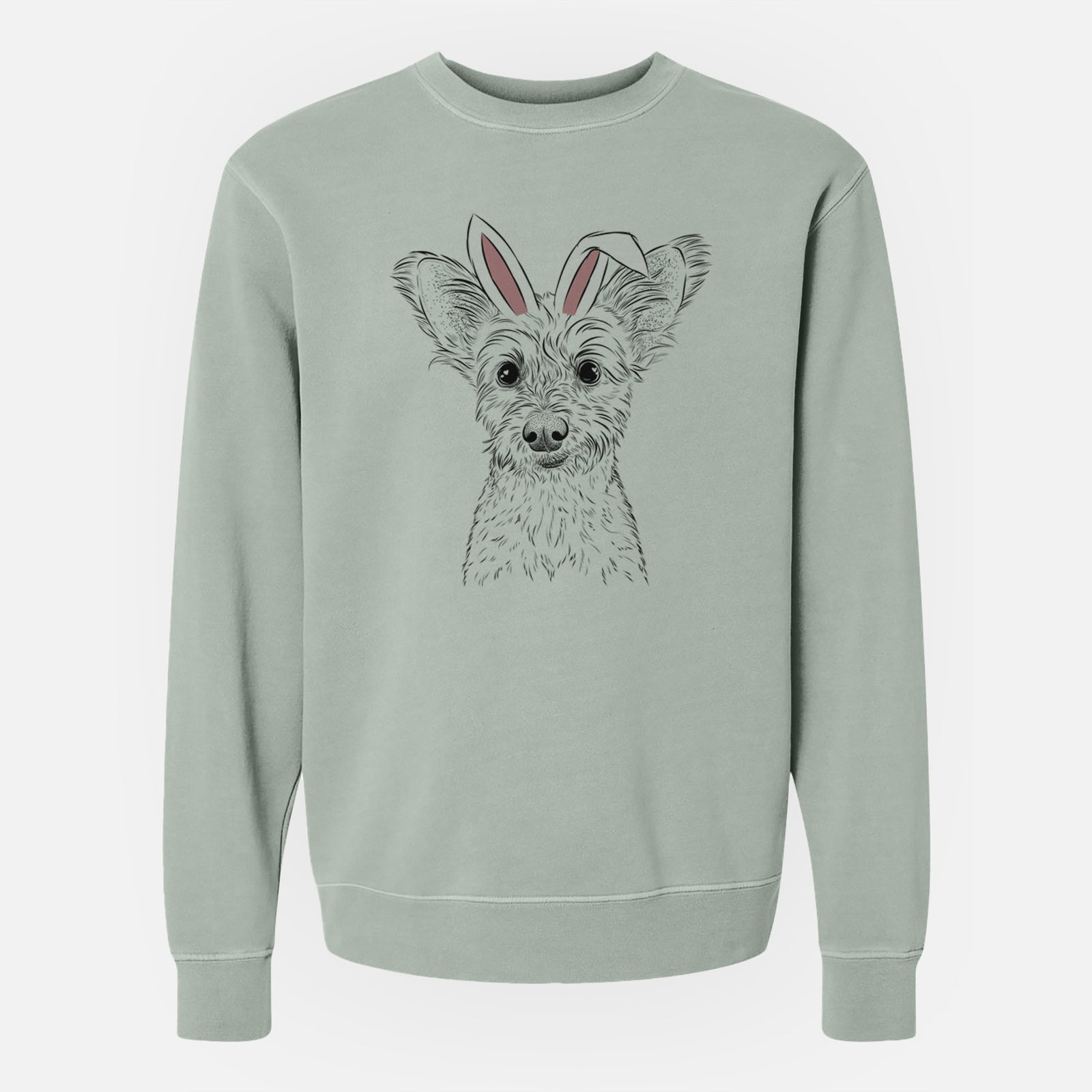 Easter Heidi the Schnauzer Mix - Unisex Pigment Dyed Crew Sweatshirt