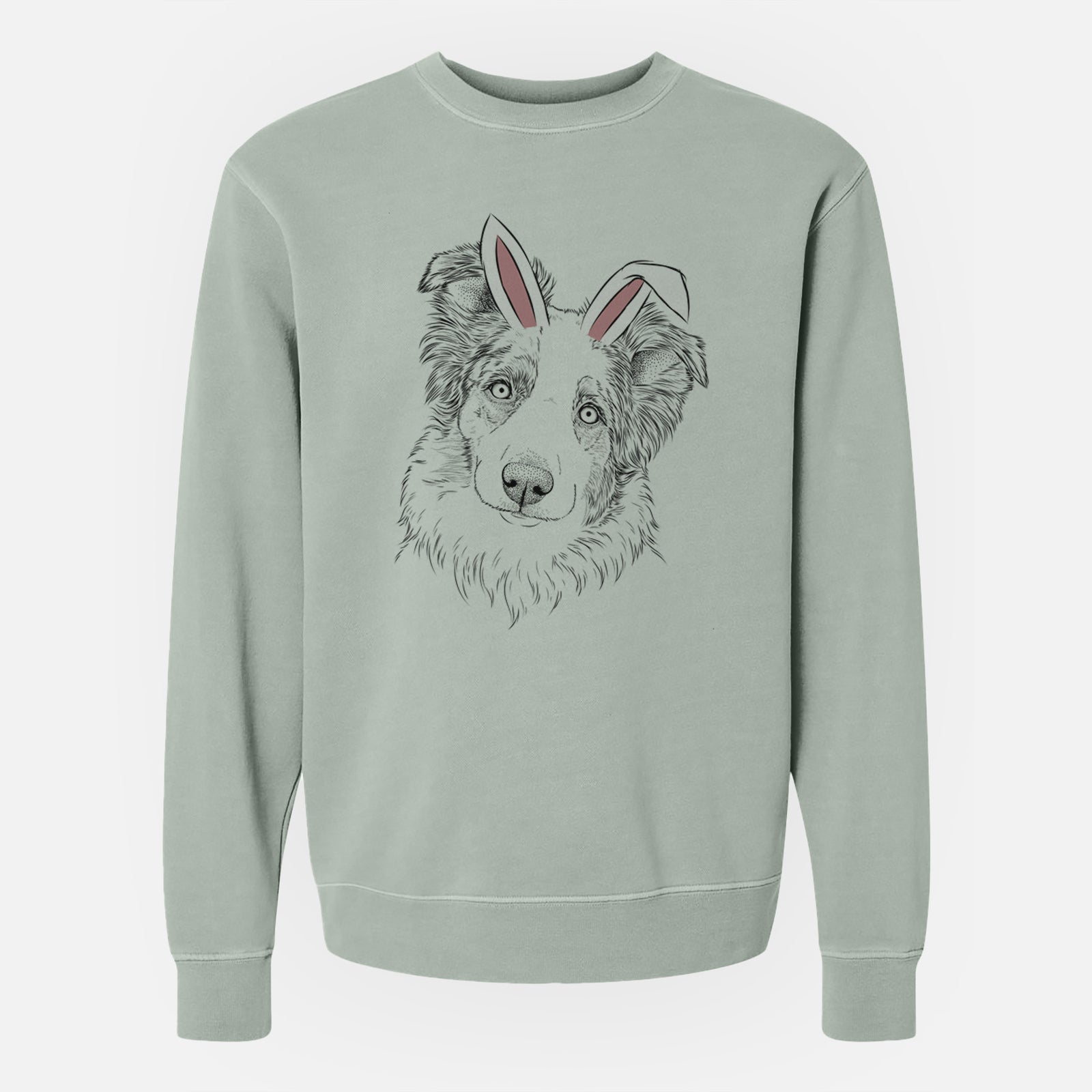 Easter HoneyBee the Miniature Australian Shepherd - Unisex Pigment Dyed Crew Sweatshirt