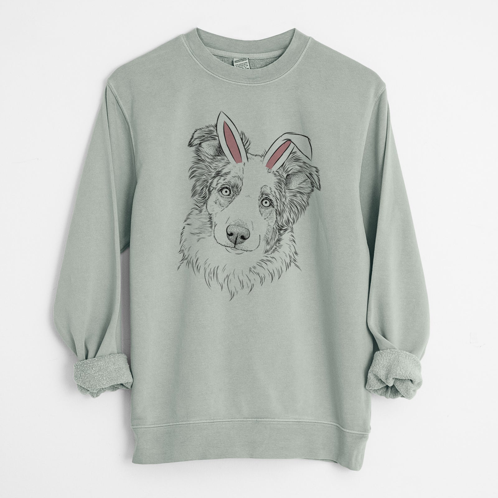 Easter HoneyBee the Miniature Australian Shepherd - Unisex Pigment Dyed Crew Sweatshirt