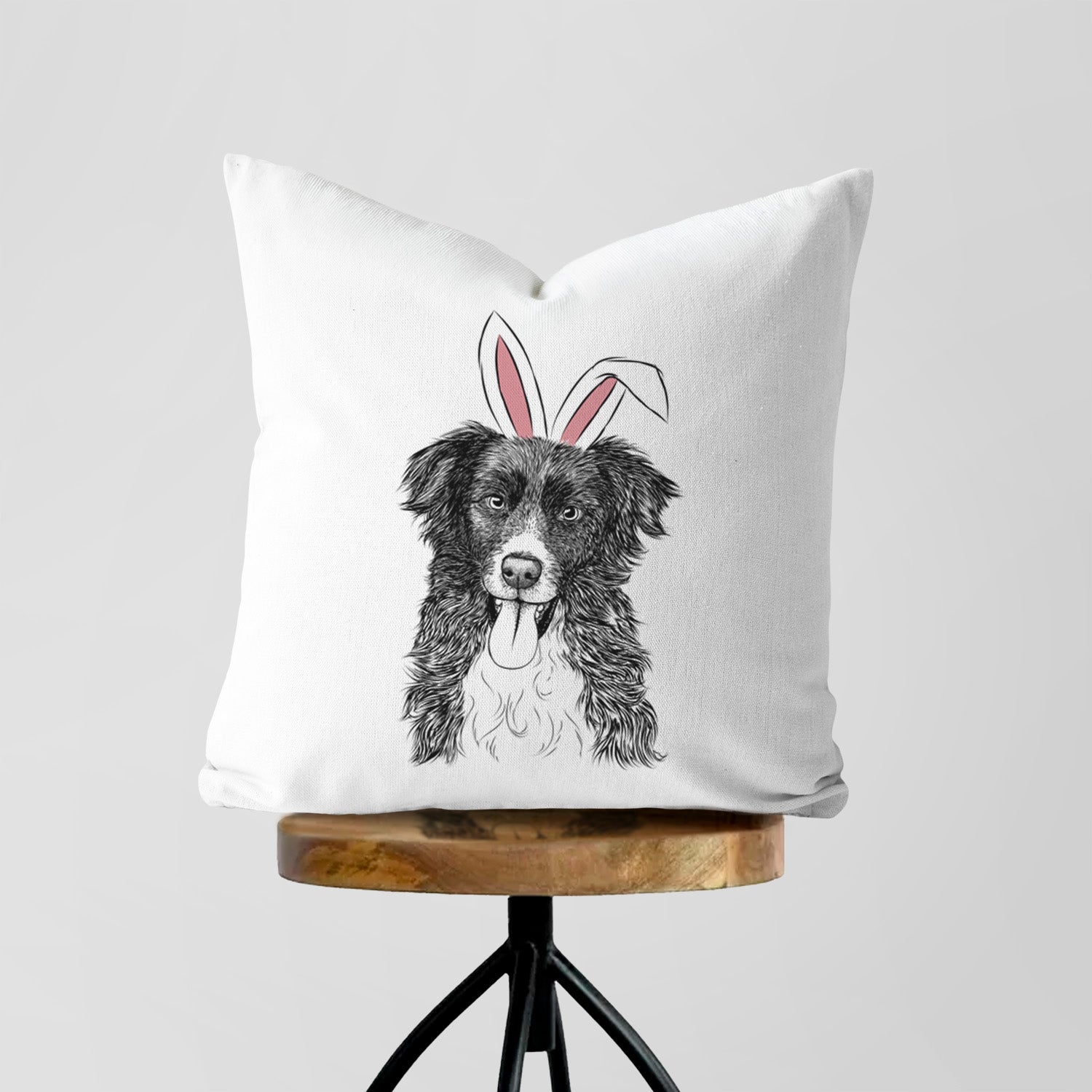 Indi the Border Collie - Throw Pillow Cover