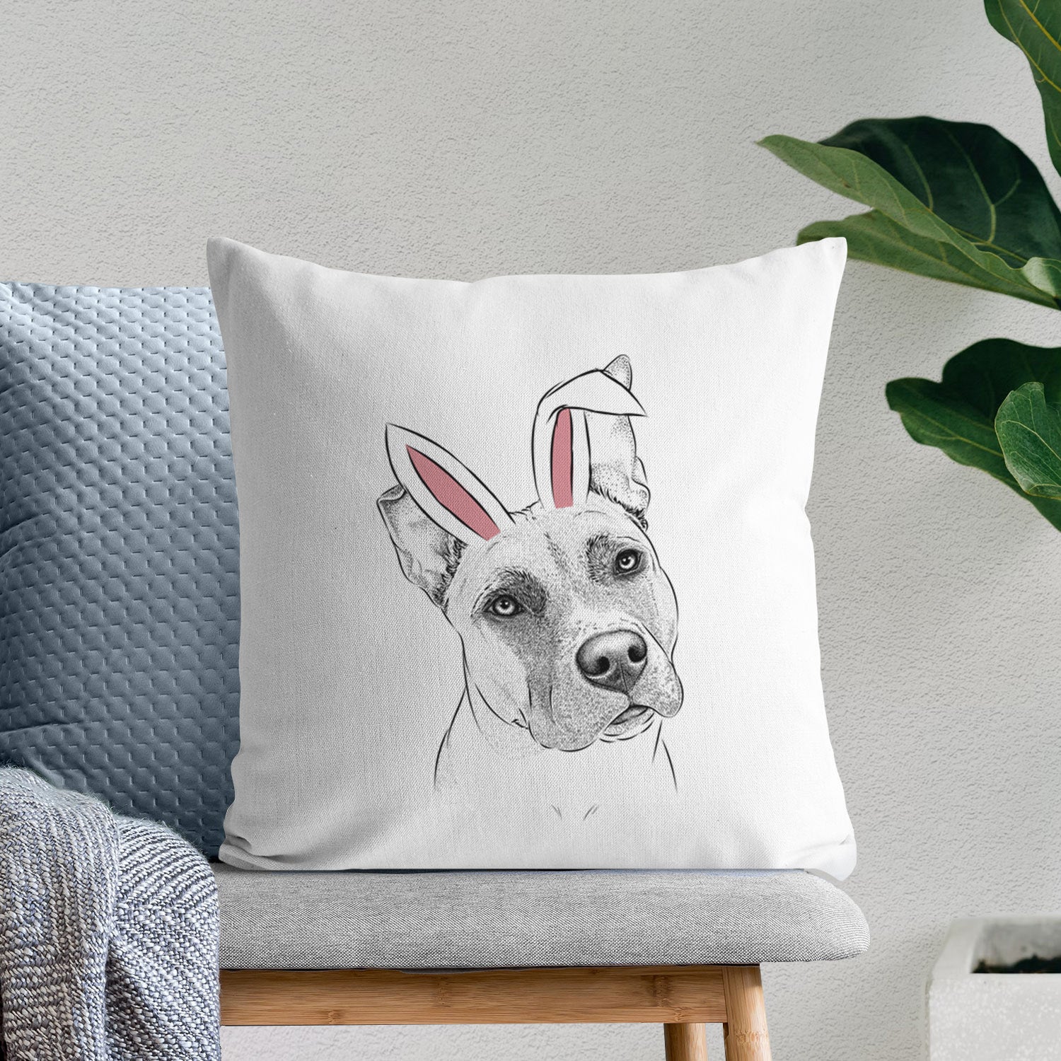 Ivy the Pitbull Mix - Throw Pillow Cover