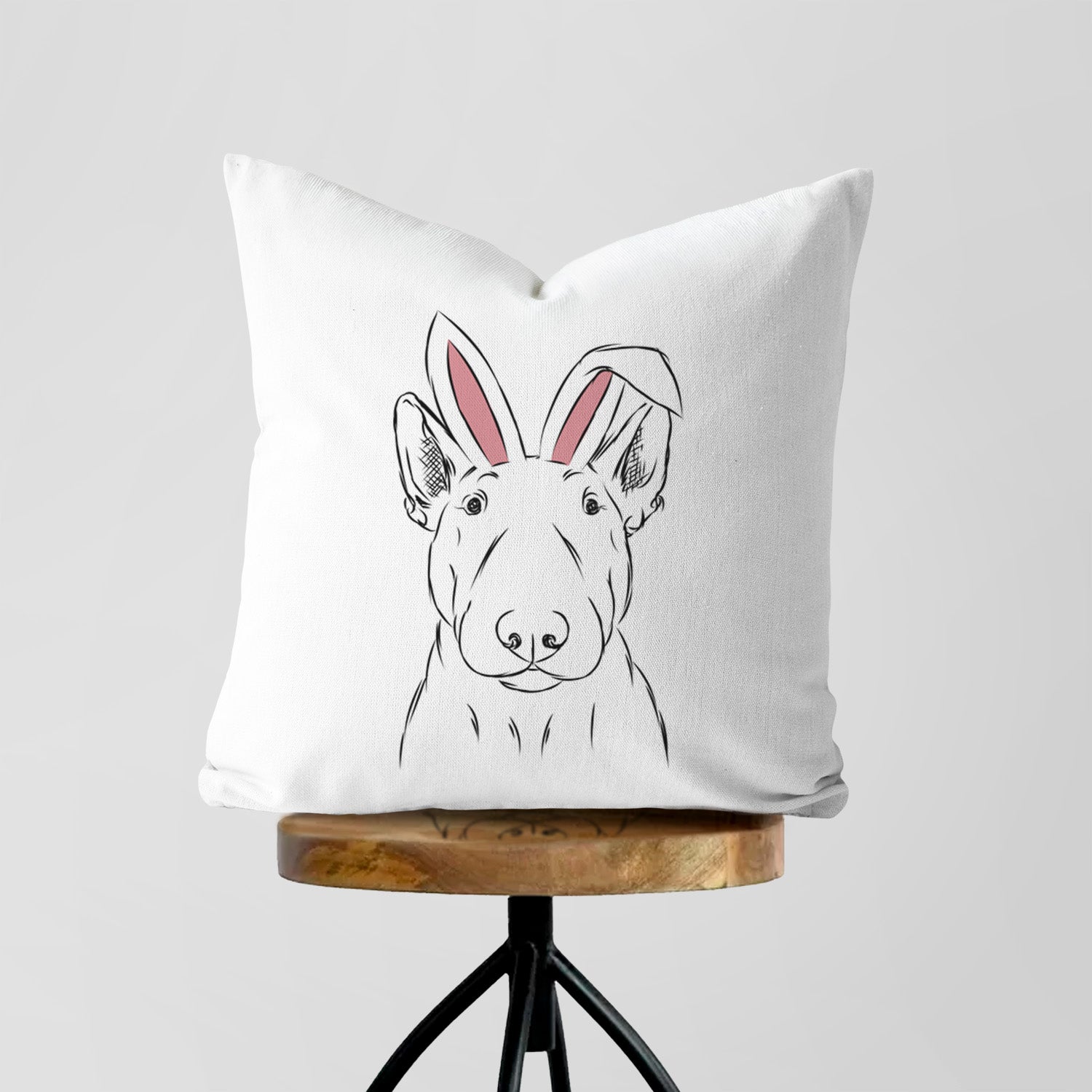 Jett the Bull Terrier - Throw Pillow Cover