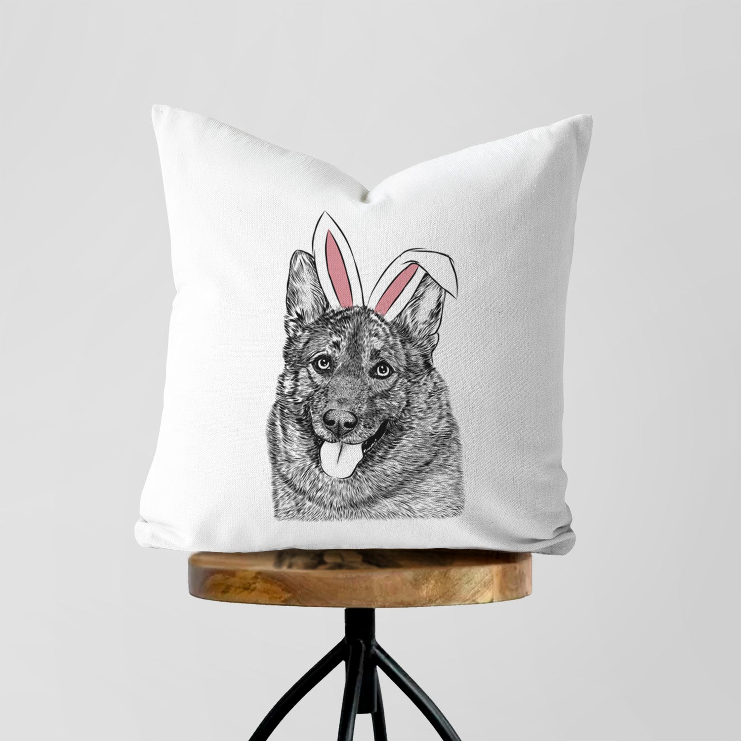 Kasia the Norwegian Elkhound - Throw Pillow Cover