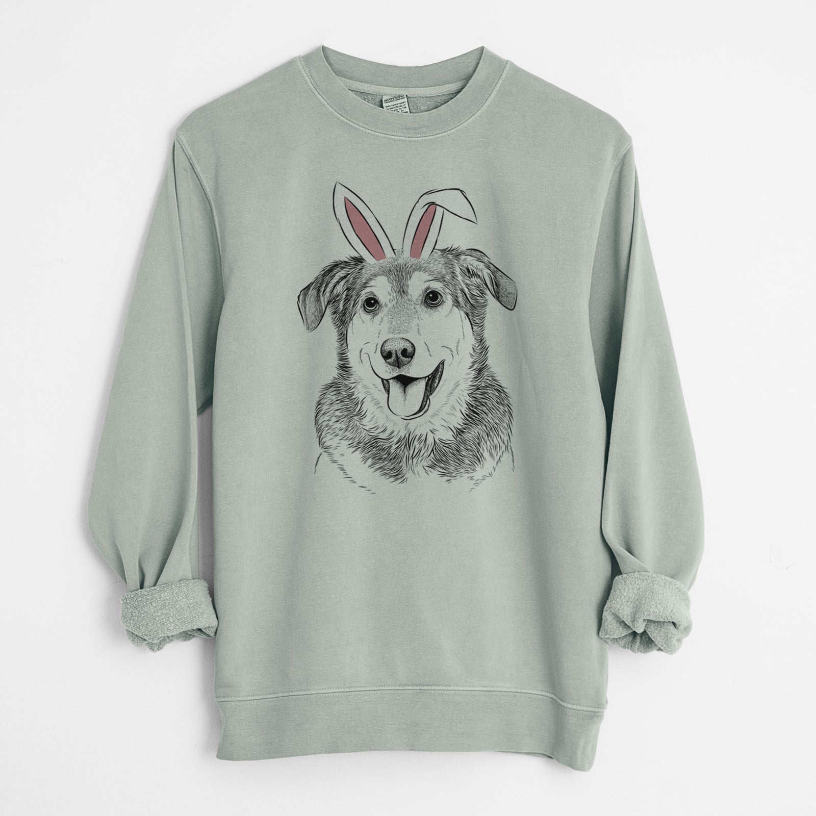 Easter Lance the Lab/Shepherd Mix - Unisex Pigment Dyed Crew Sweatshirt