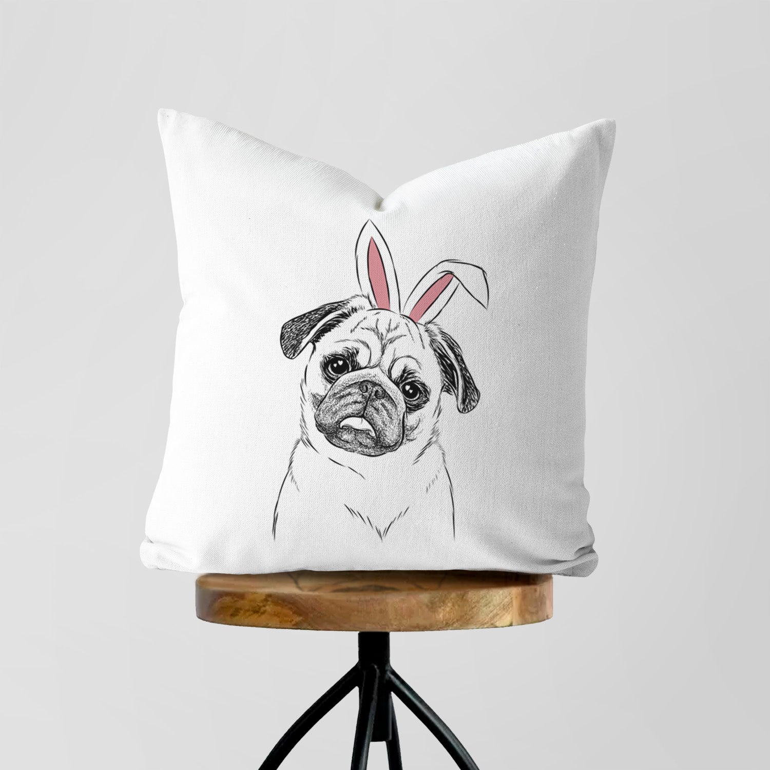 Macy the Pug - Throw Pillow Cover