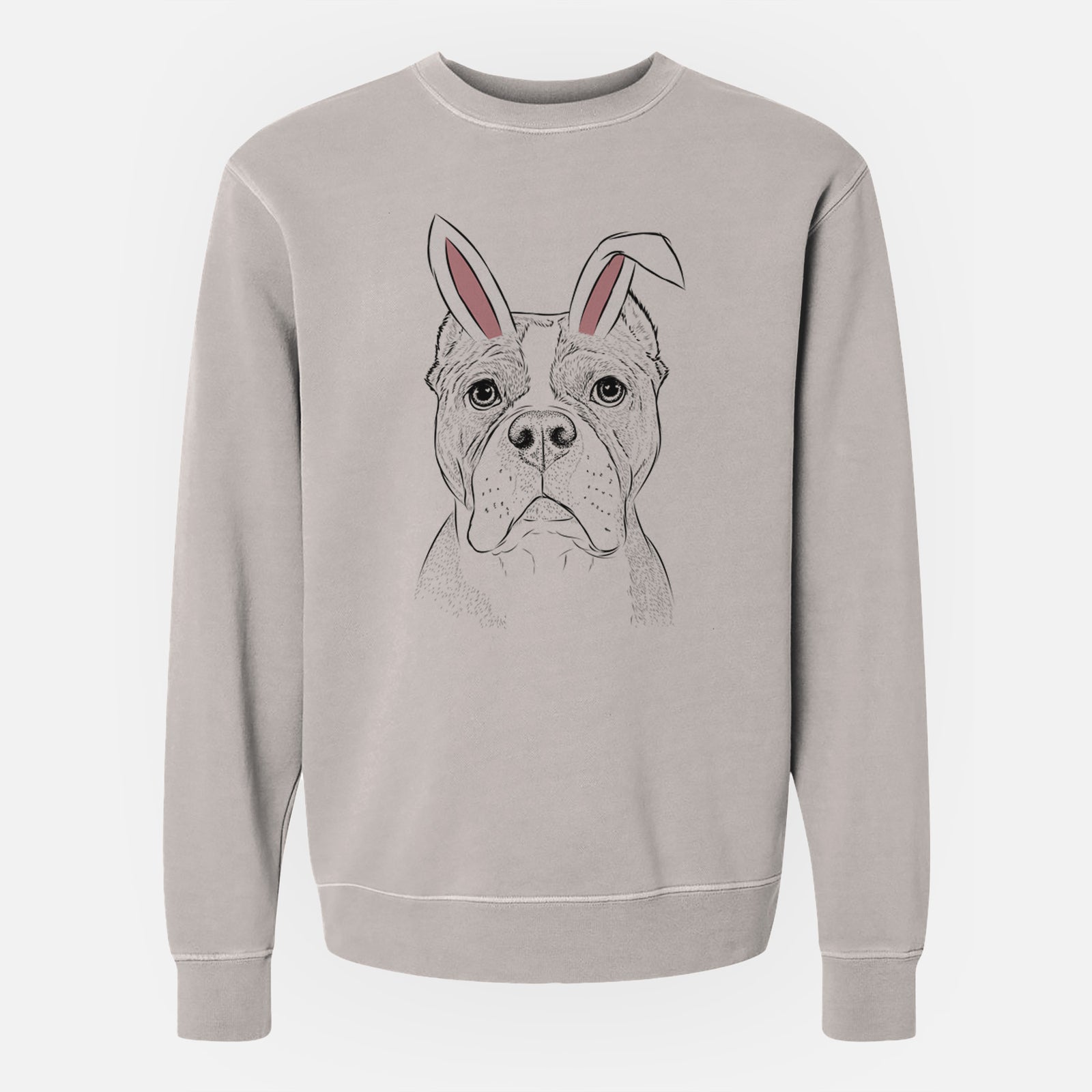 Easter Maggie the American Bulldog - Unisex Pigment Dyed Crew Sweatshirt