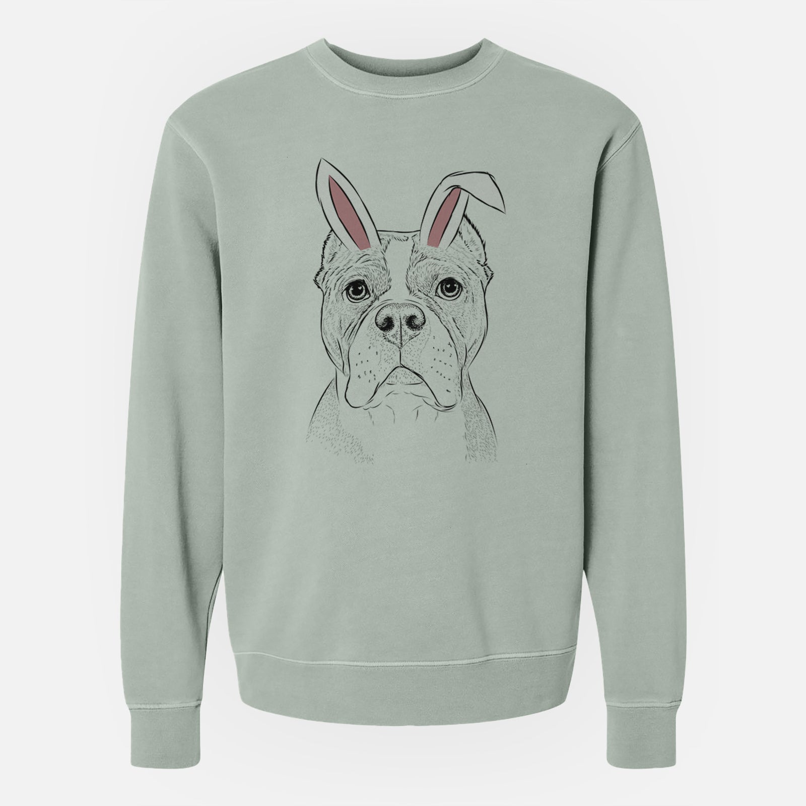 Easter Maggie the American Bulldog - Unisex Pigment Dyed Crew Sweatshirt