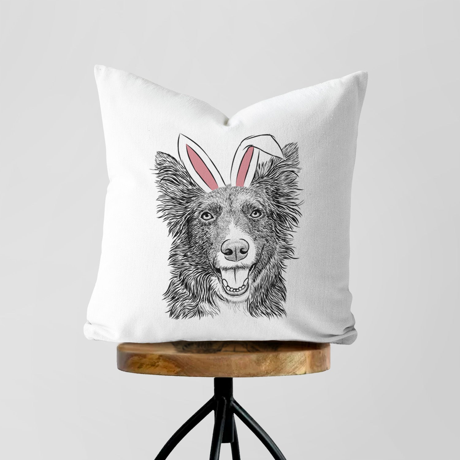 Marti the Border Collie - Throw Pillow Cover