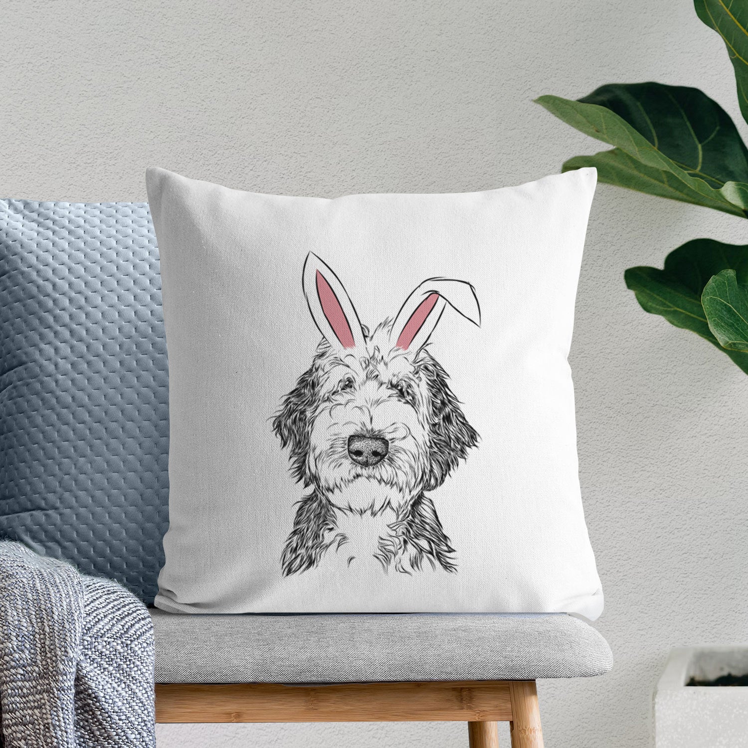 Milo Fluff the Sheepadoodle - Throw Pillow Cover
