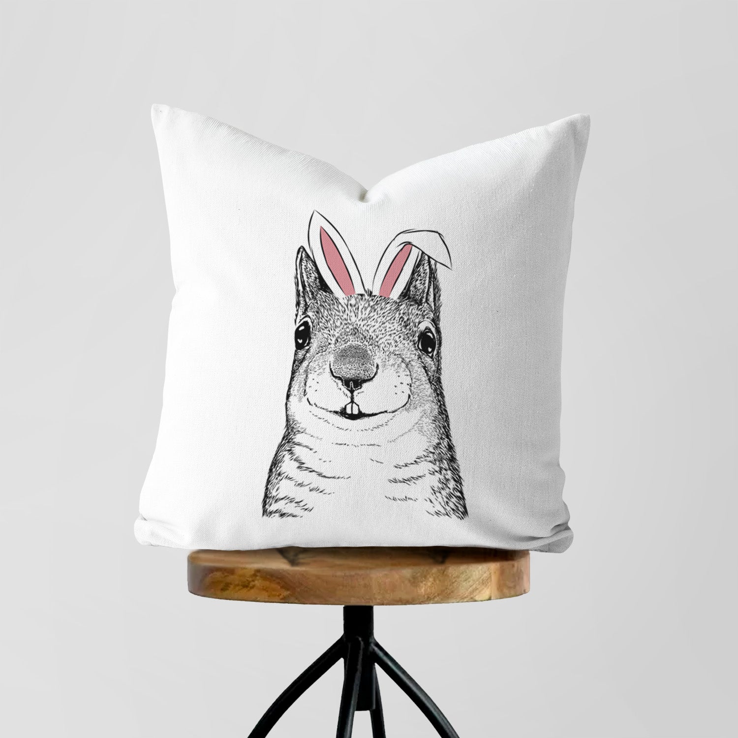 Nibbles the Squirrel - Throw Pillow Cover