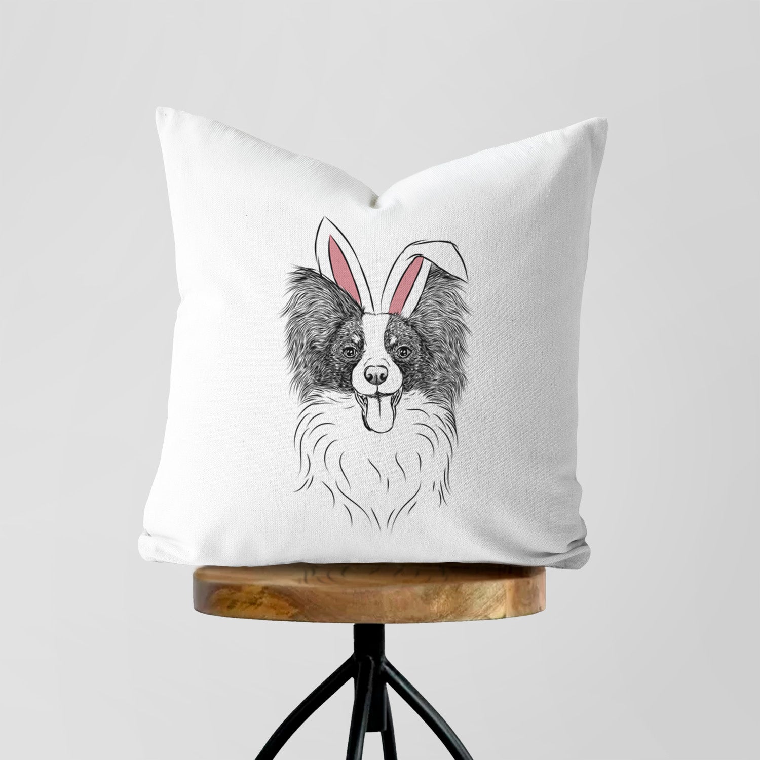 Patrick the Papillon - Throw Pillow Cover