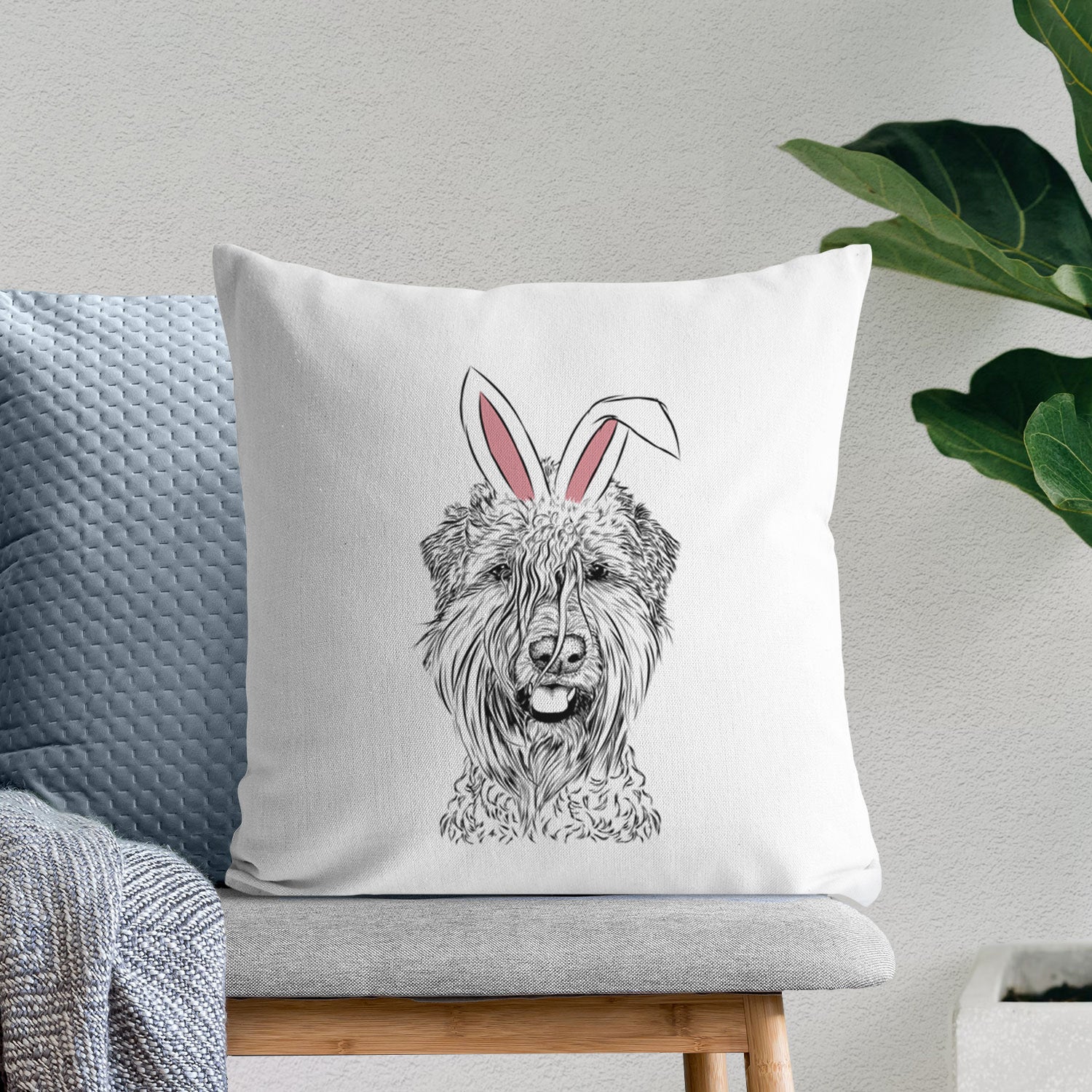 Pierre the Soft Coated Wheaten Terrier - Throw Pillow Cover