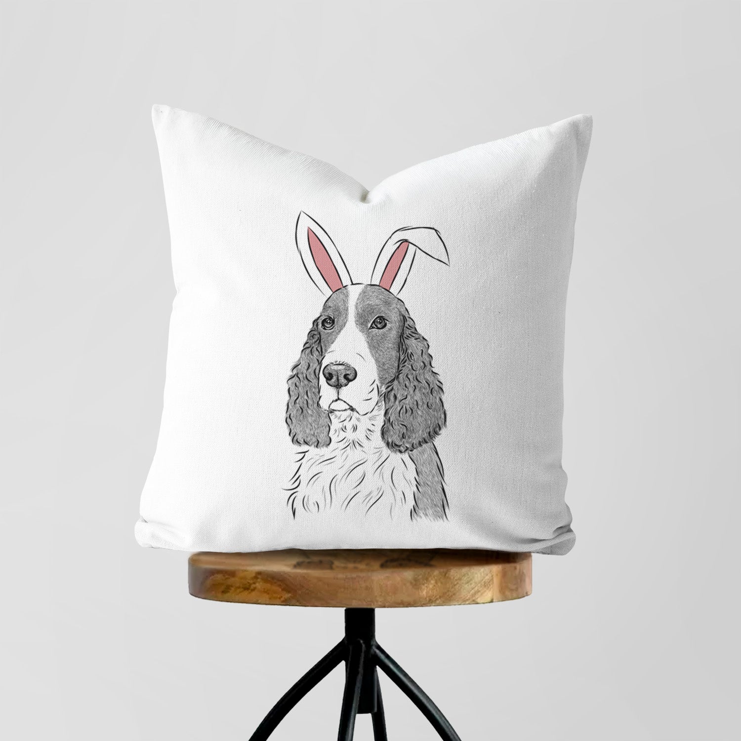 Quincy the English Springer Spaniel - Throw Pillow Cover