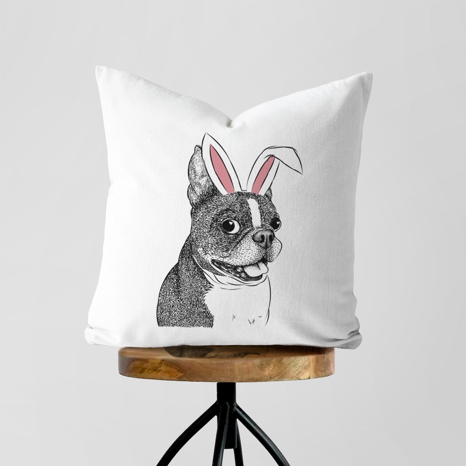 Ralphie the Boston Terrier - Throw Pillow Cover