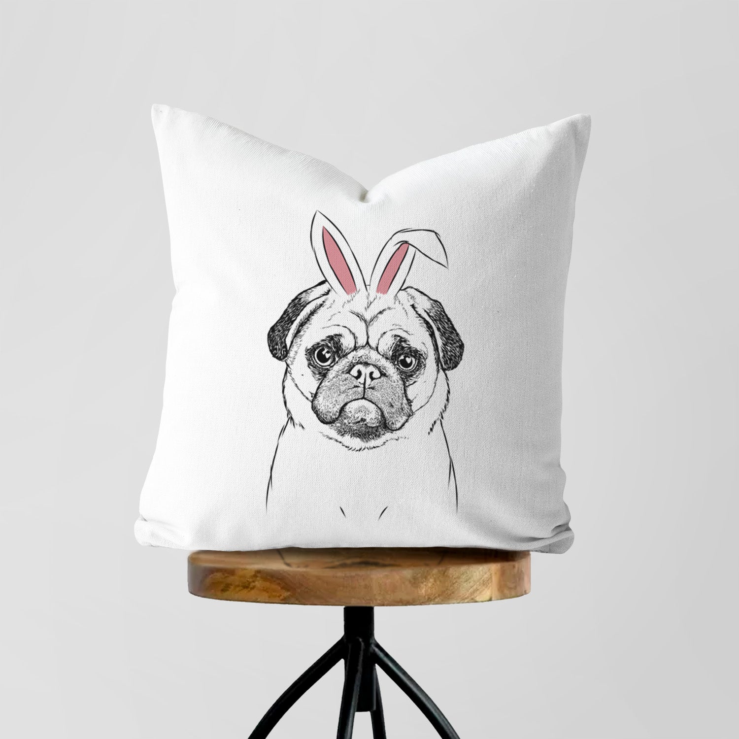 Ruby the Pug - Throw Pillow Cover