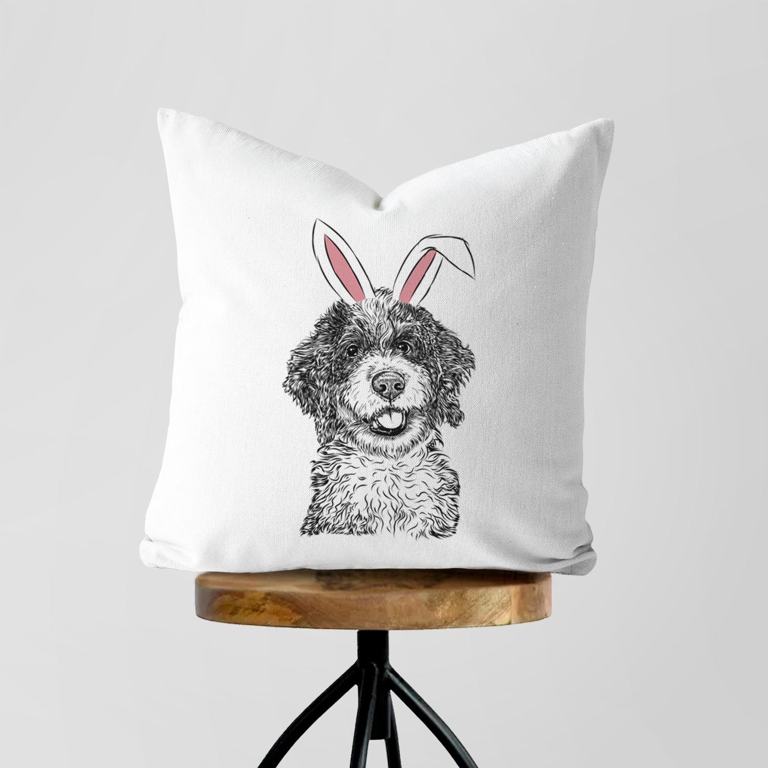 Smoky the Bernedoodle Puppy - Throw Pillow Cover