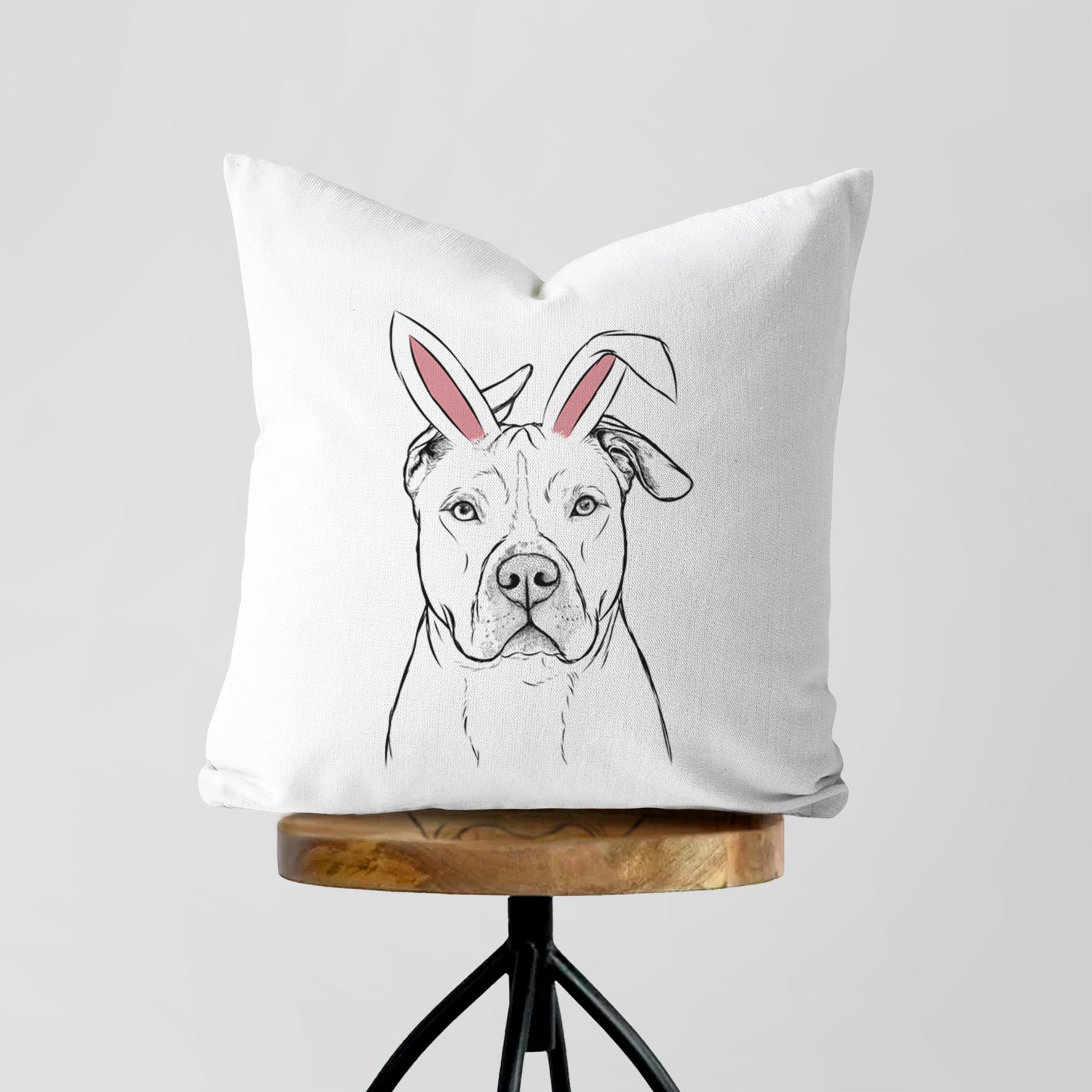 Teddy Jam the Pitbull - Throw Pillow Cover