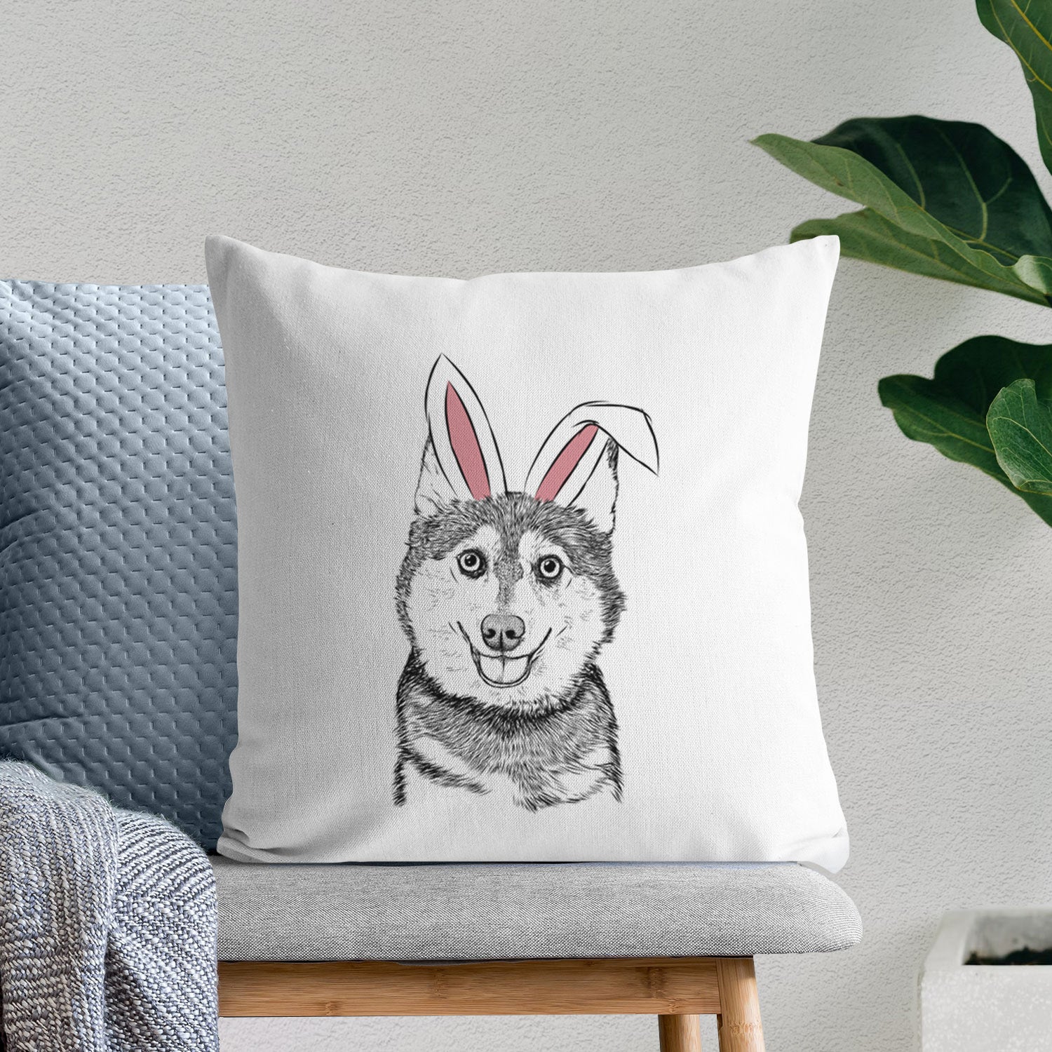Tellie the Alaskan Klee Kai - Throw Pillow Cover
