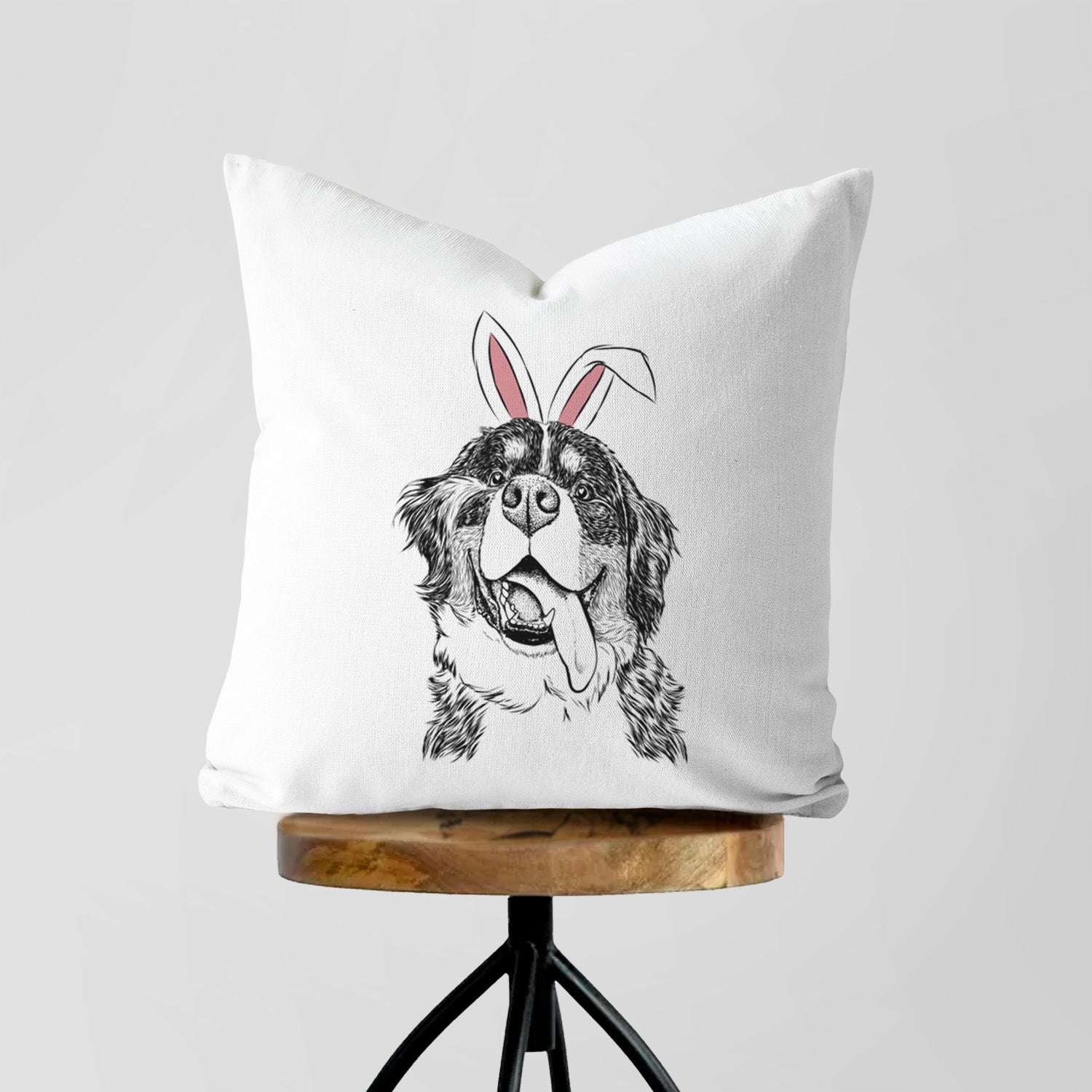 Theo the Bernese Mountain Dog - Throw Pillow Cover
