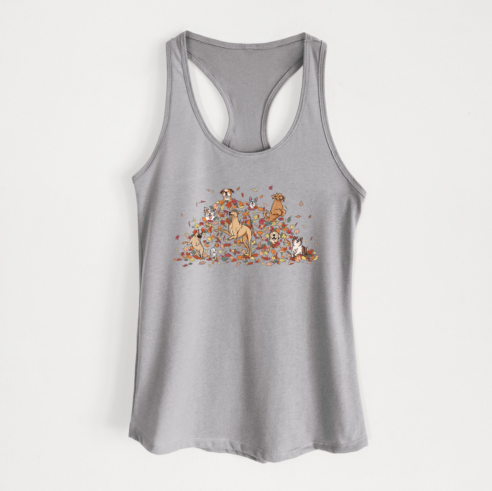 Fall Leaf Pile Pups - Women's Racerback Tanktop