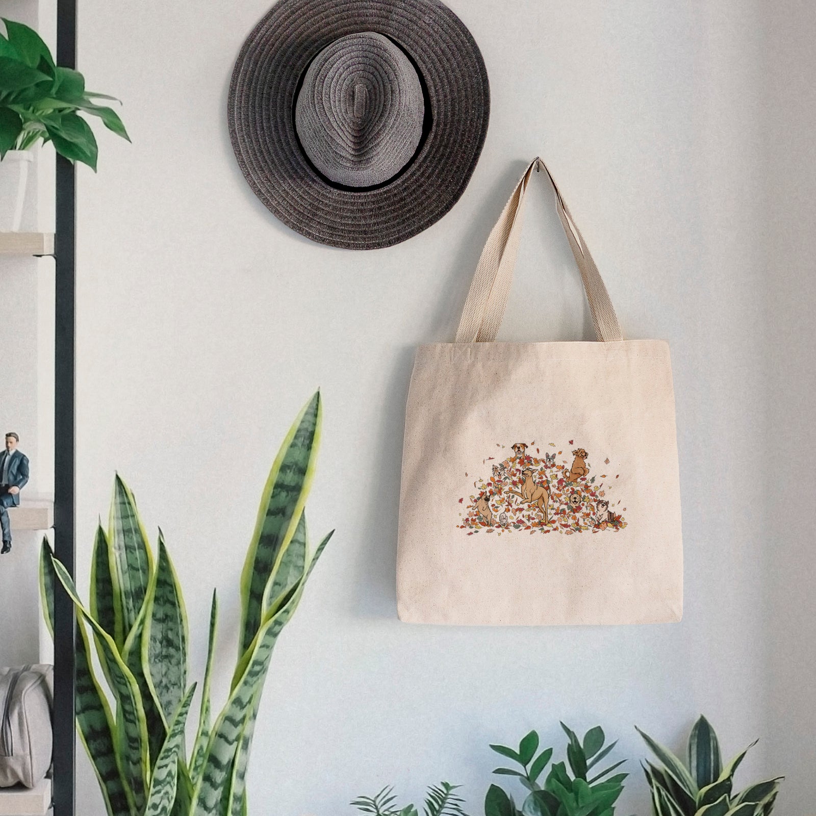 Fall Leaf Pile Pups - Tote Bag
