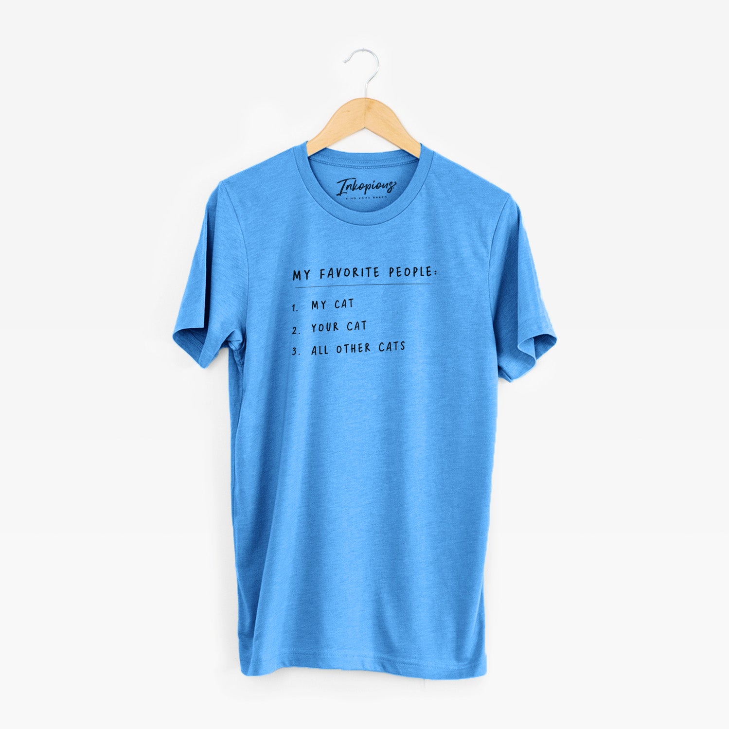 'My Favorite People: Cats' design on a Blue Unisex crewneck