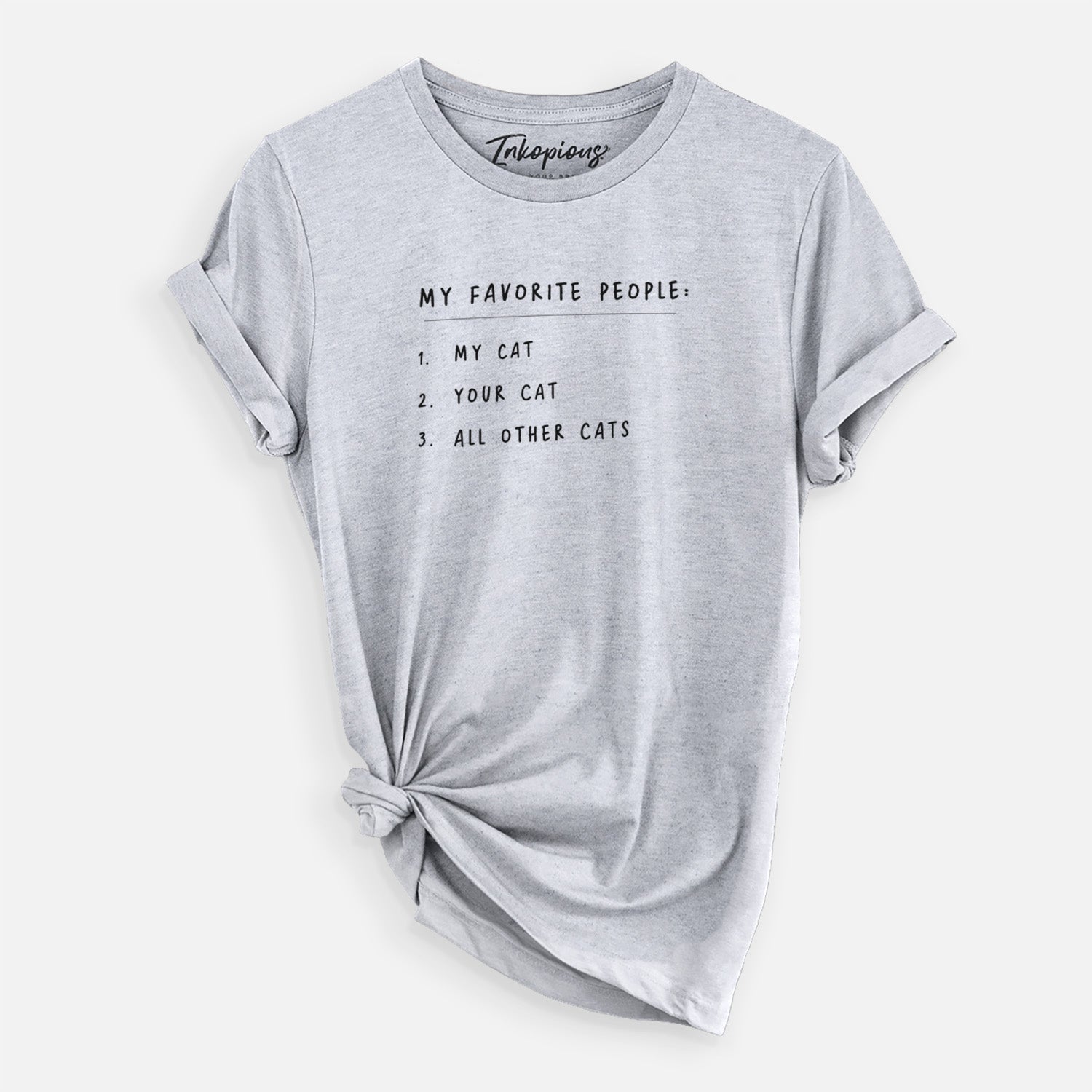 'My Favorite People: Cats' design on a Grey Unisex crewneck