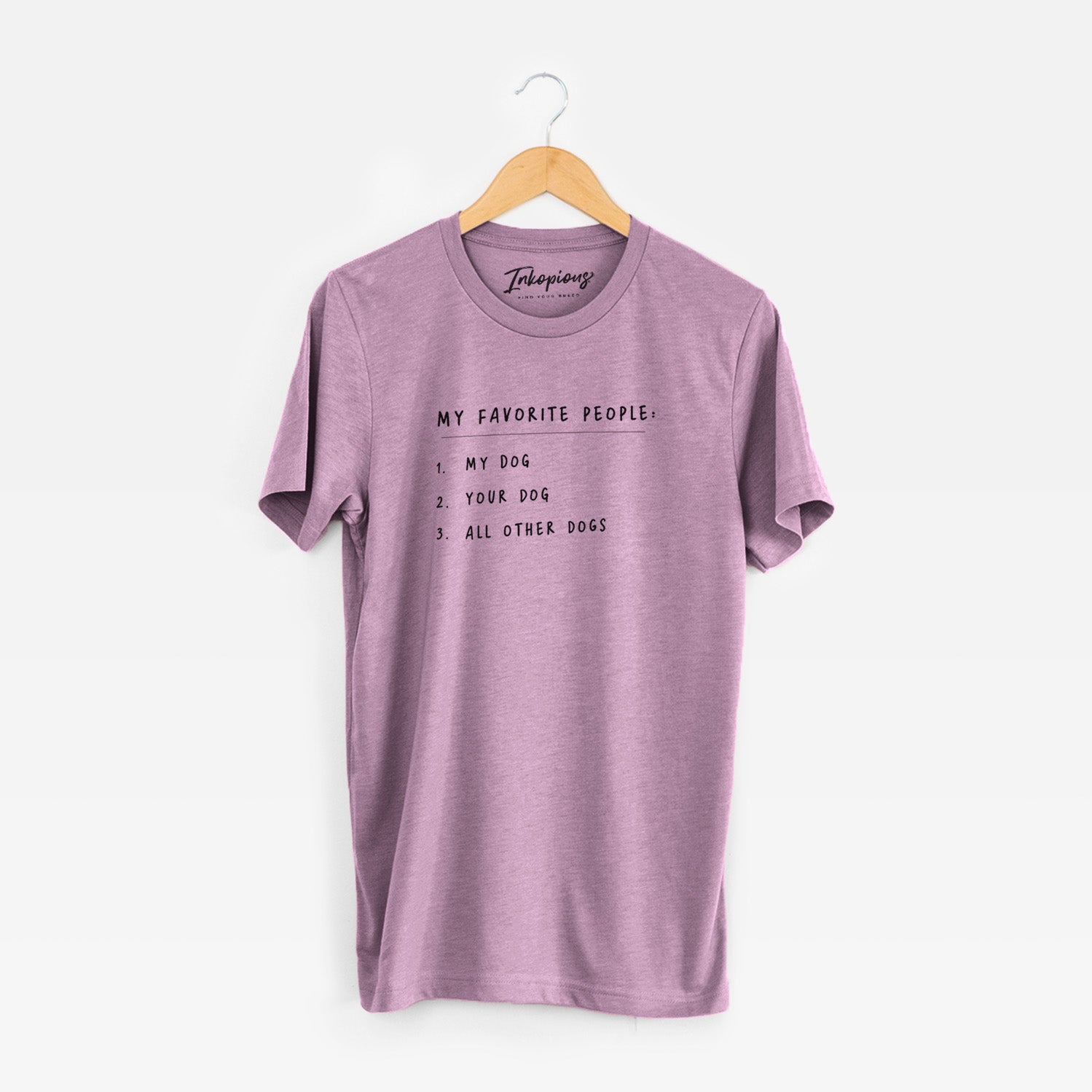 'My Favorite People: Dogs' design on an Orchid Unisex crewneck
