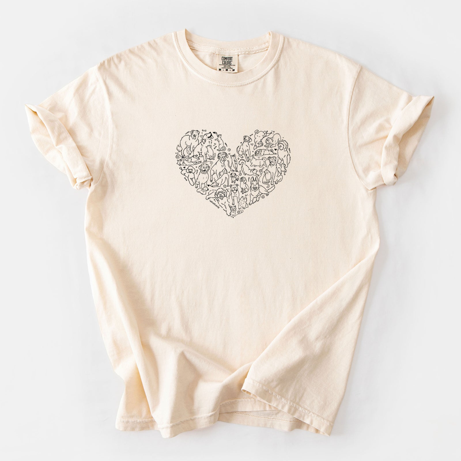 Heart Full of Dogs and Cats - Unisex Comfort Colors Garment-Dyed Heavyweight T-shirt in Ivory