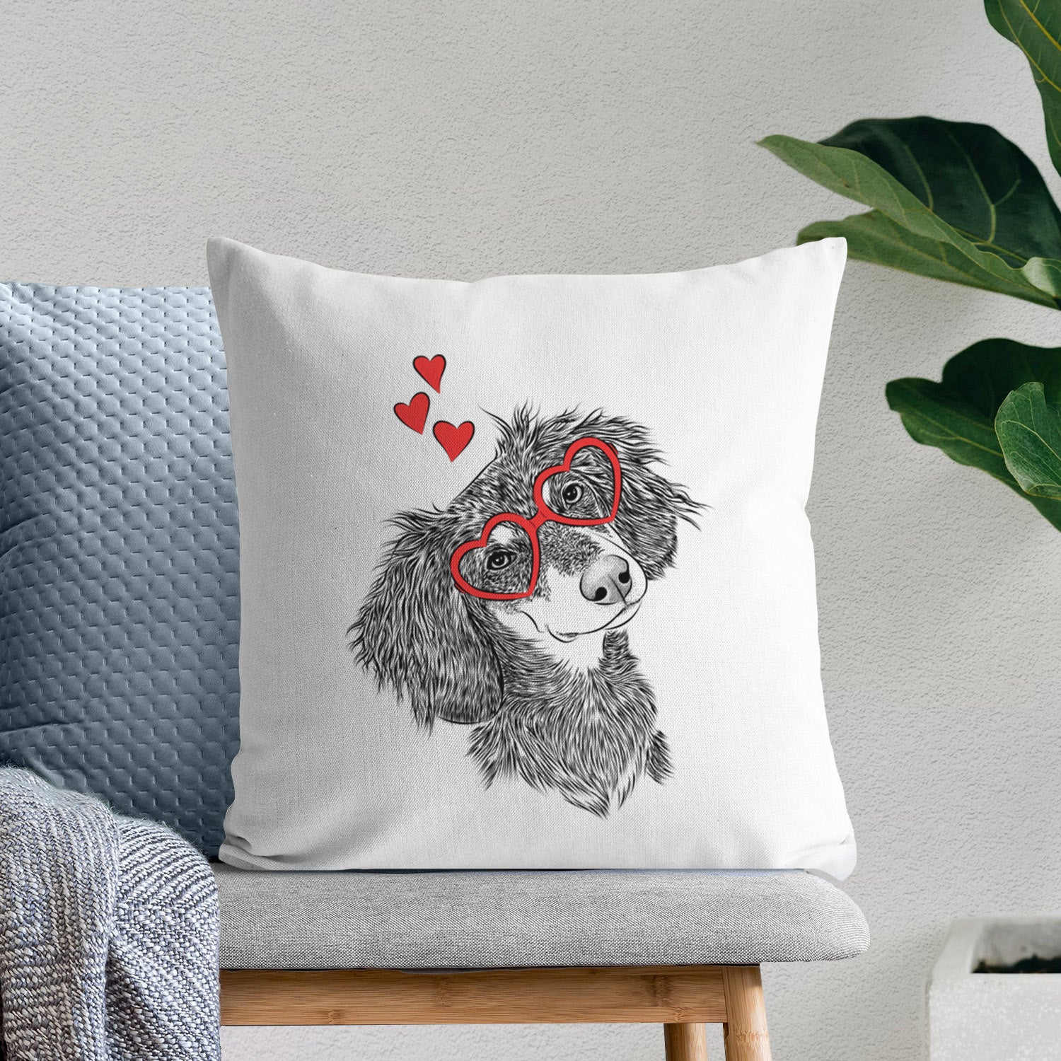 Bailey the Long Haired Dachshund - Throw Pillow Cover