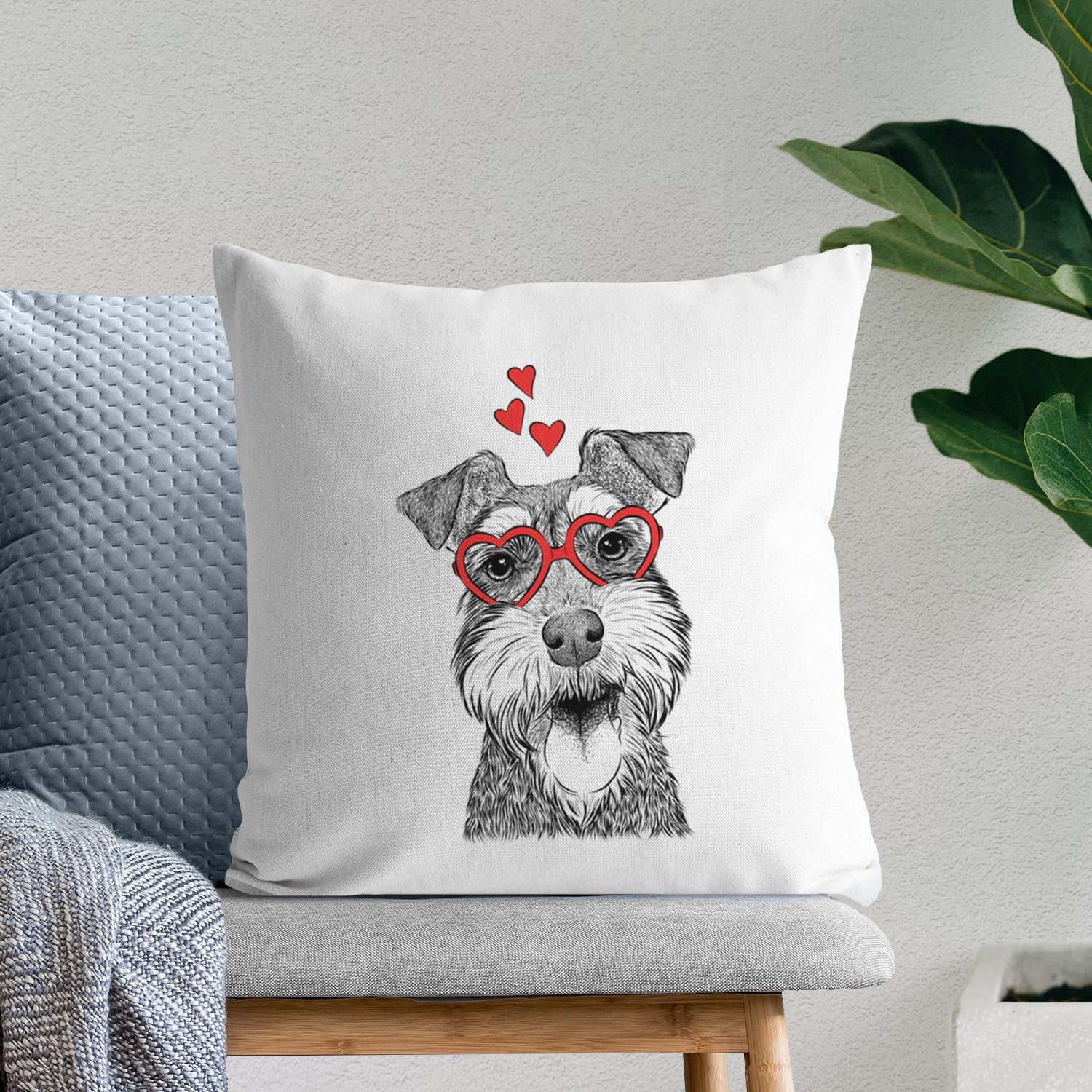 Bernadette the Mini Schnauzer - Throw Pillow Cover