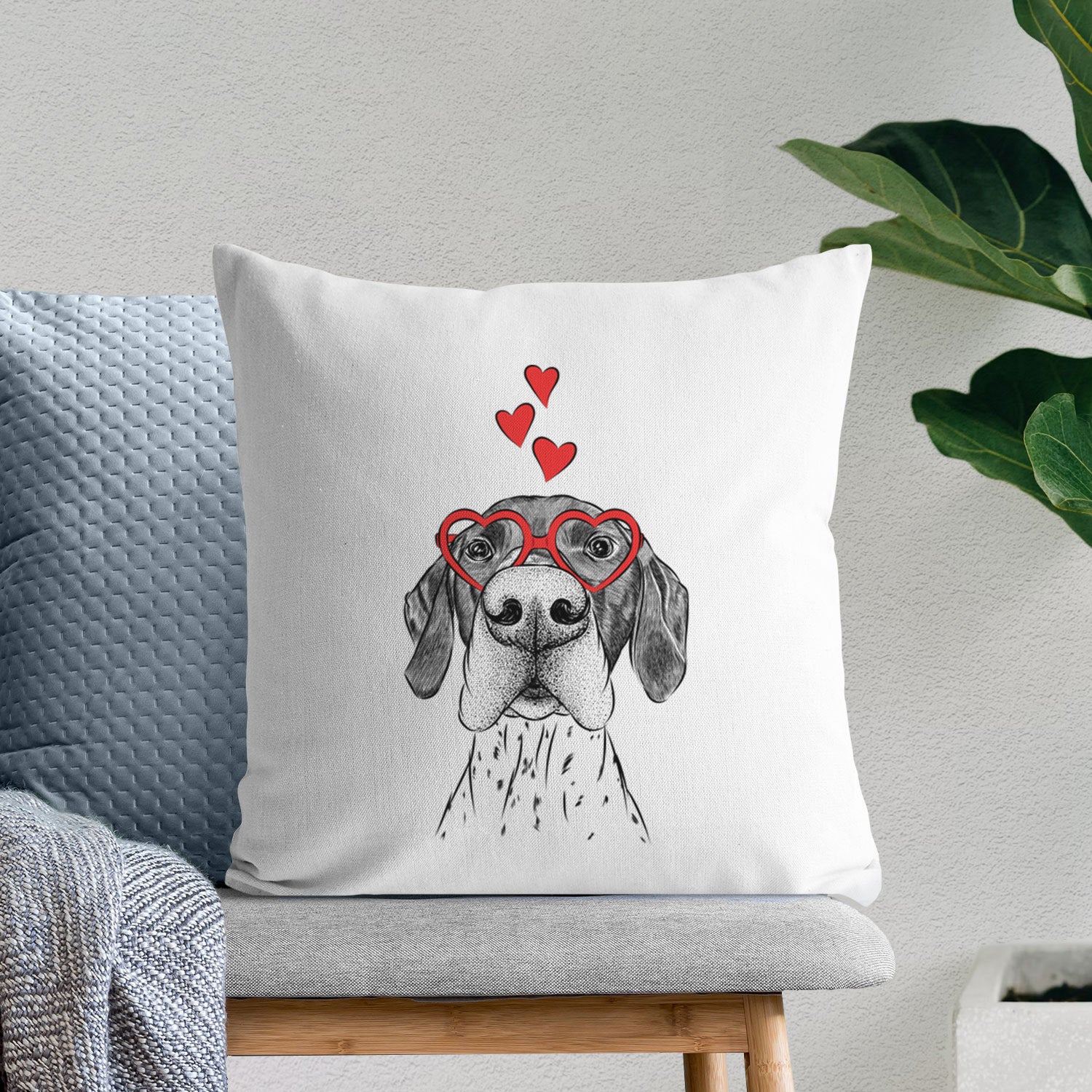 Booze the German Shorthaired Pointer - Throw Pillow Cover