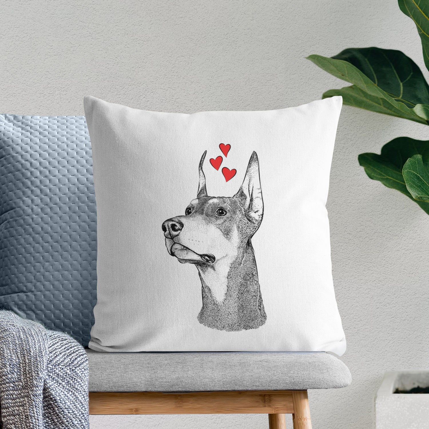 Cenza the Doberman Pinscher - Throw Pillow Cover