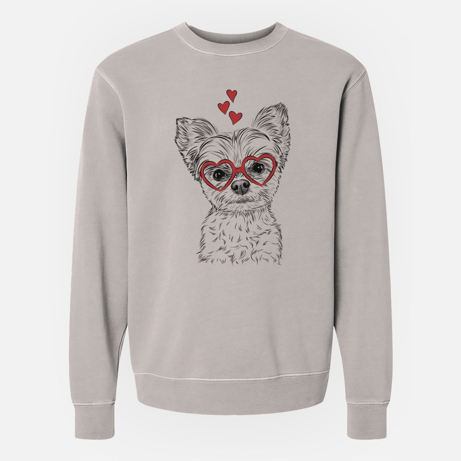 Valentine Chance the Yapper the Yorkshire Terrier - Unisex Pigment Dyed Crew Sweatshirt
