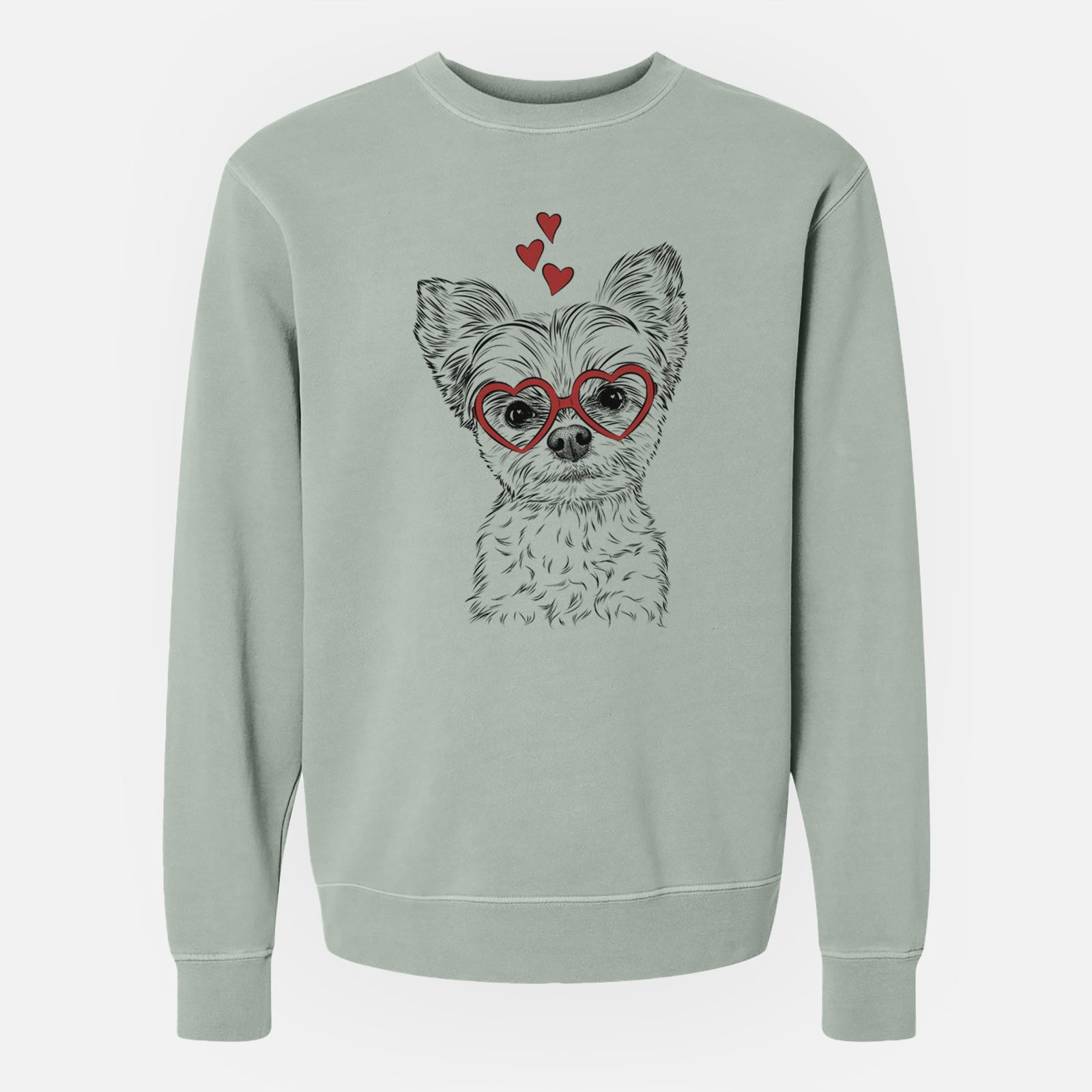 Valentine Chance the Yapper the Yorkshire Terrier - Unisex Pigment Dyed Crew Sweatshirt