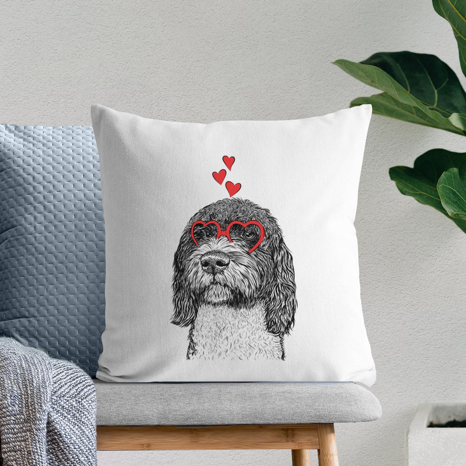 Chris the Portuguese Water Dog - Throw Pillow Cover