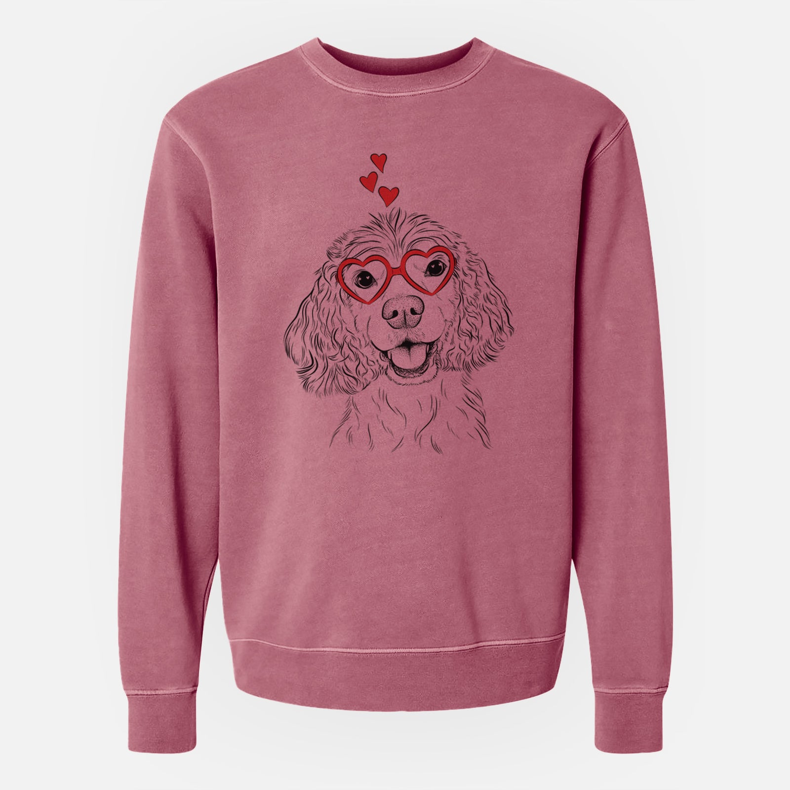 Valentine Cricket the American Cocker Spaniel - Unisex Pigment Dyed Crew Sweatshirt