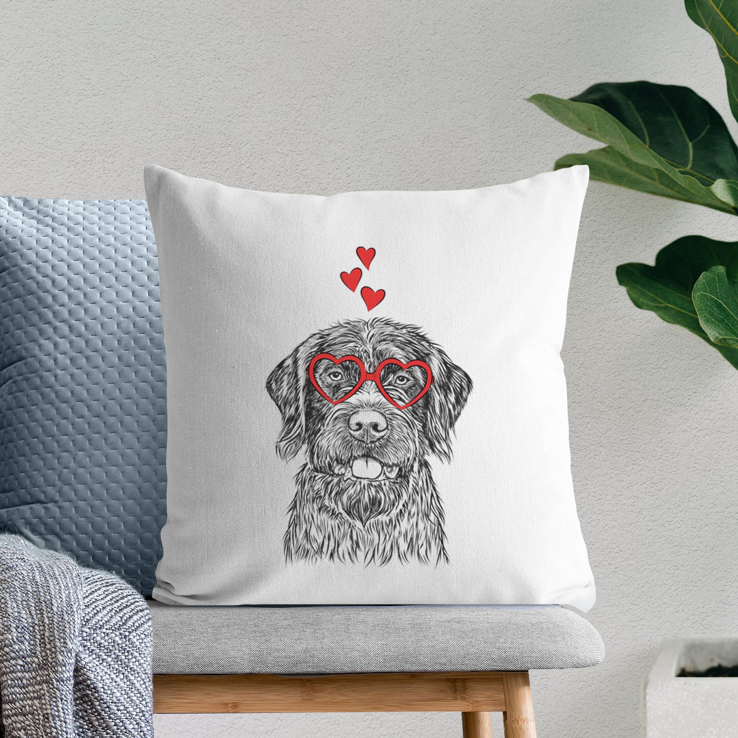 Fletcher the Wirehaired Pointing Griffon - Throw Pillow Cover