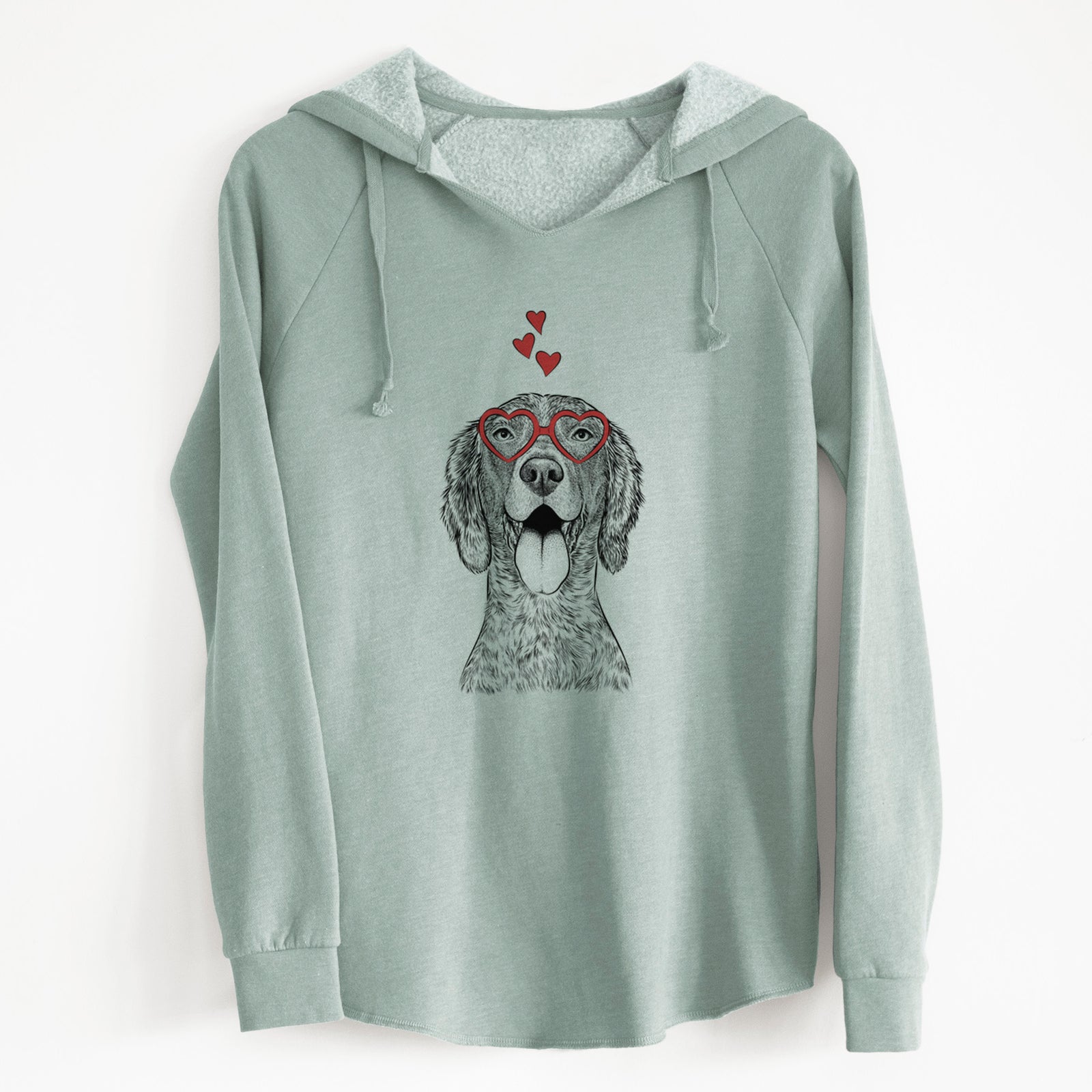 Valentine Freddy the English Setter - Cali Wave Hooded Sweatshirt