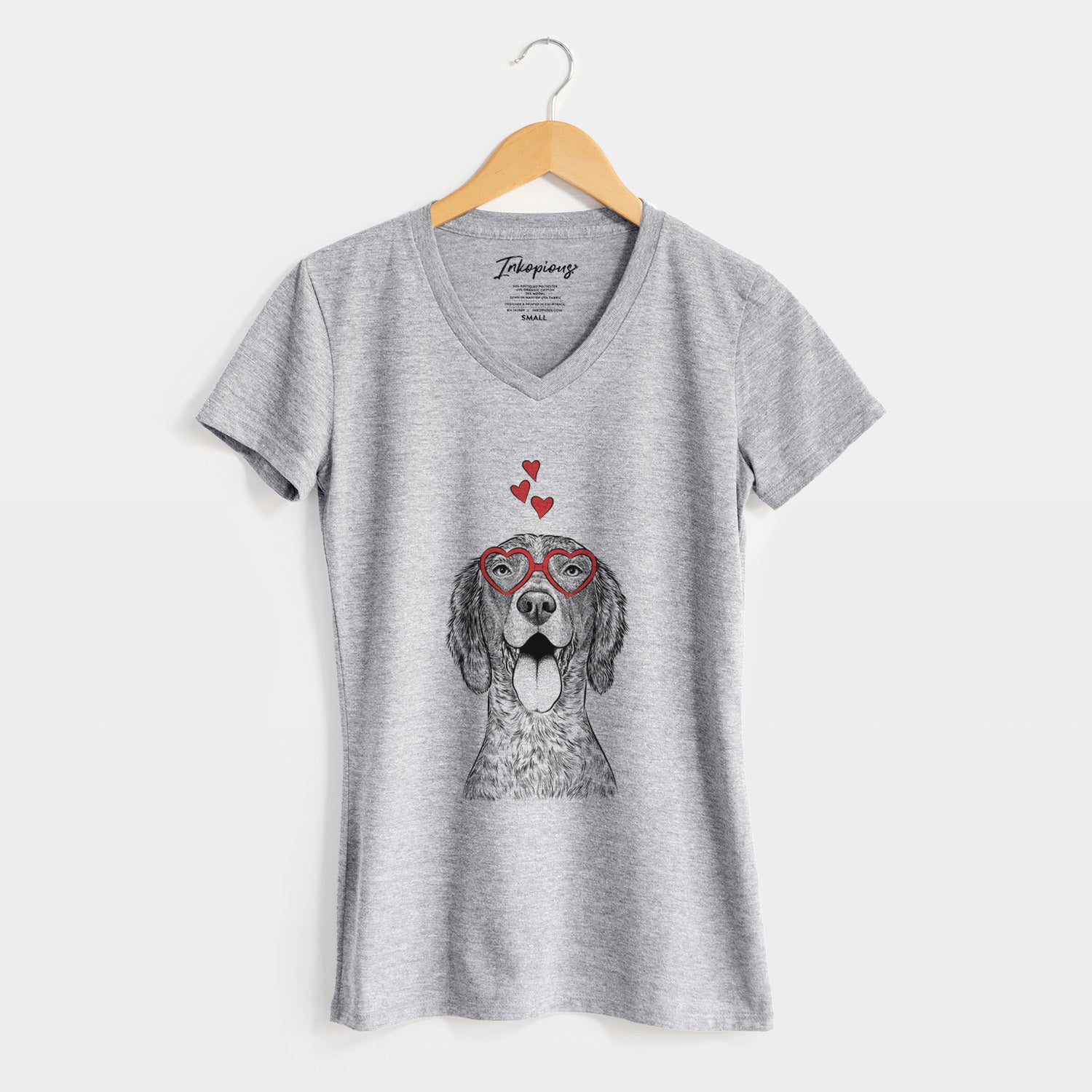 Valentine Freddy the English Setter - Women's Perfect V-neck Shirt