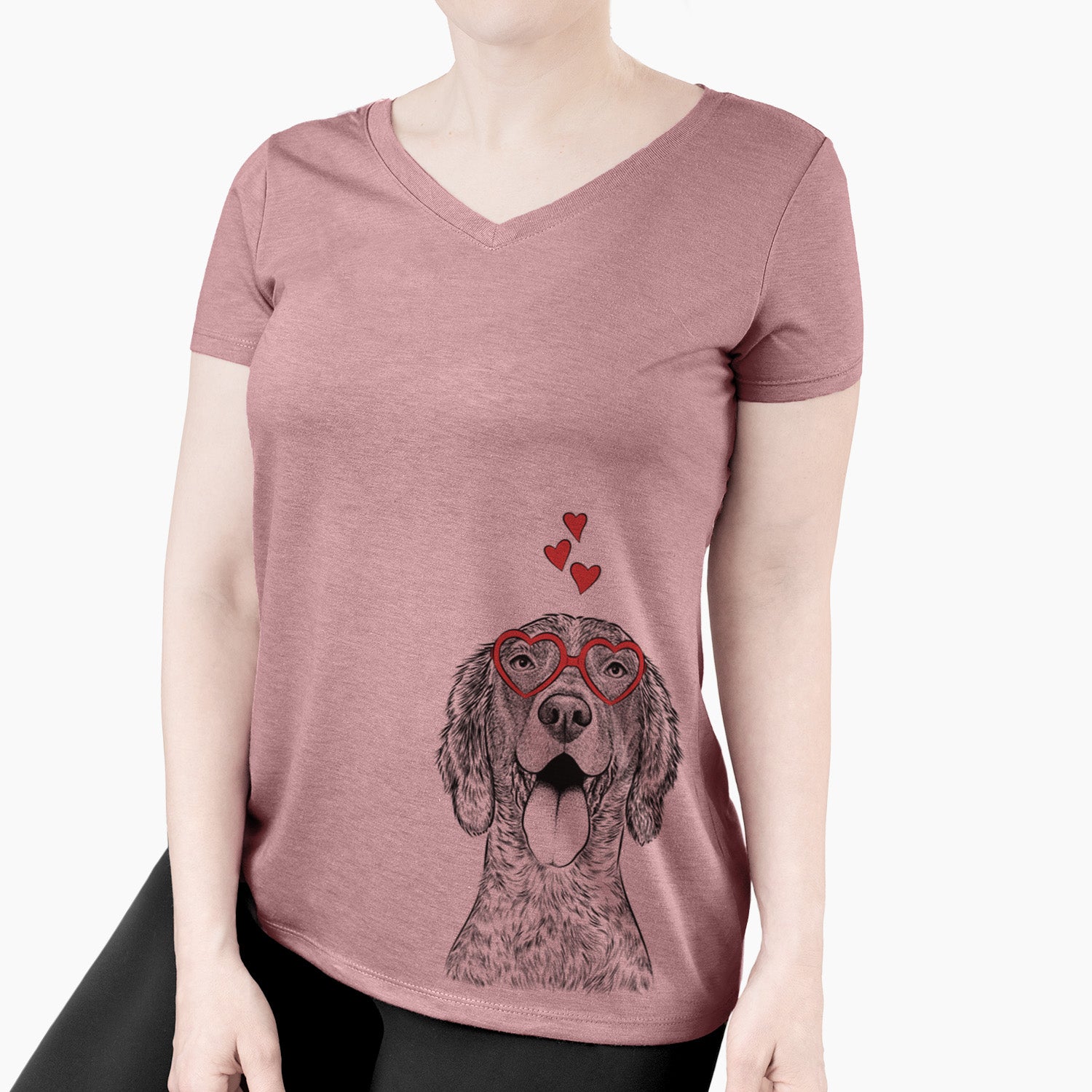 Valentine Freddy the English Setter - Women's Perfect V-neck Shirt