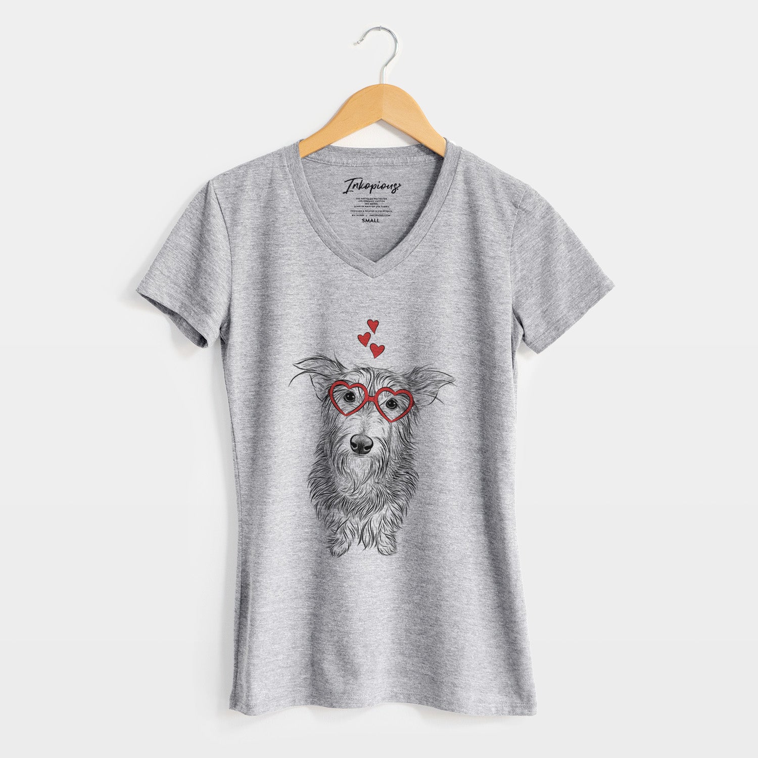 Valentine Frida Doggo the Rescue Terrier Mix - Women's Perfect V-neck Shirt