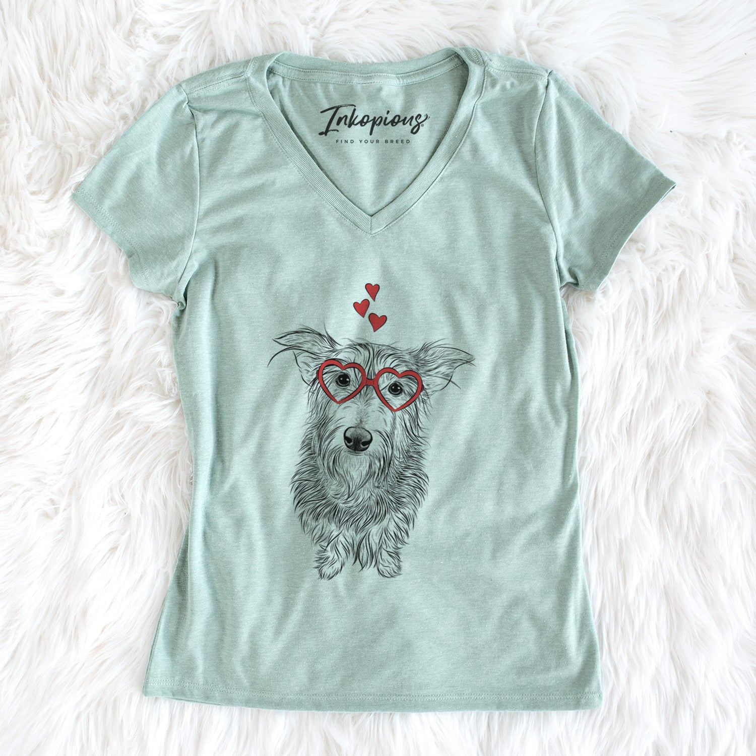 Valentine Frida Doggo the Rescue Terrier Mix - Women's Perfect V-neck Shirt