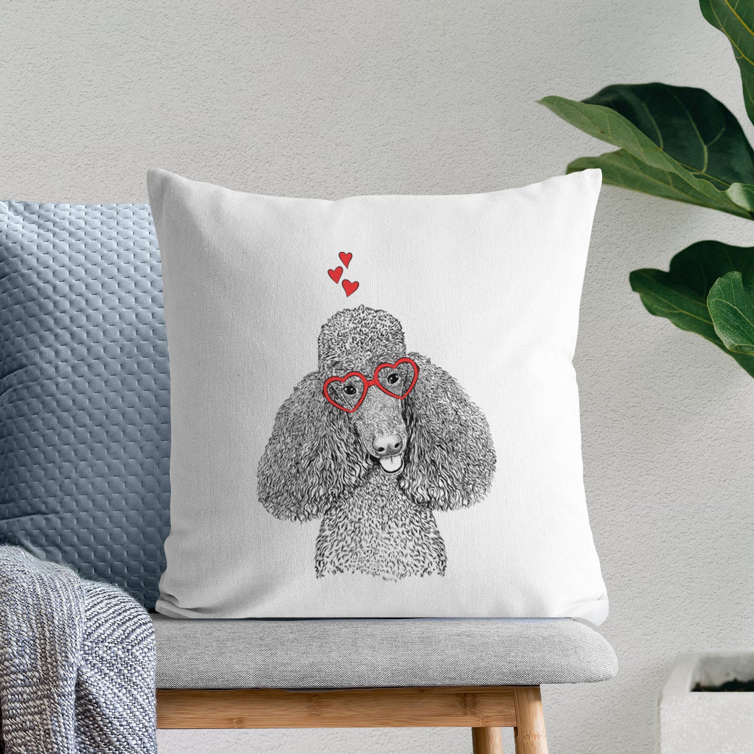 Henry the Standard Poodle - Throw Pillow Cover